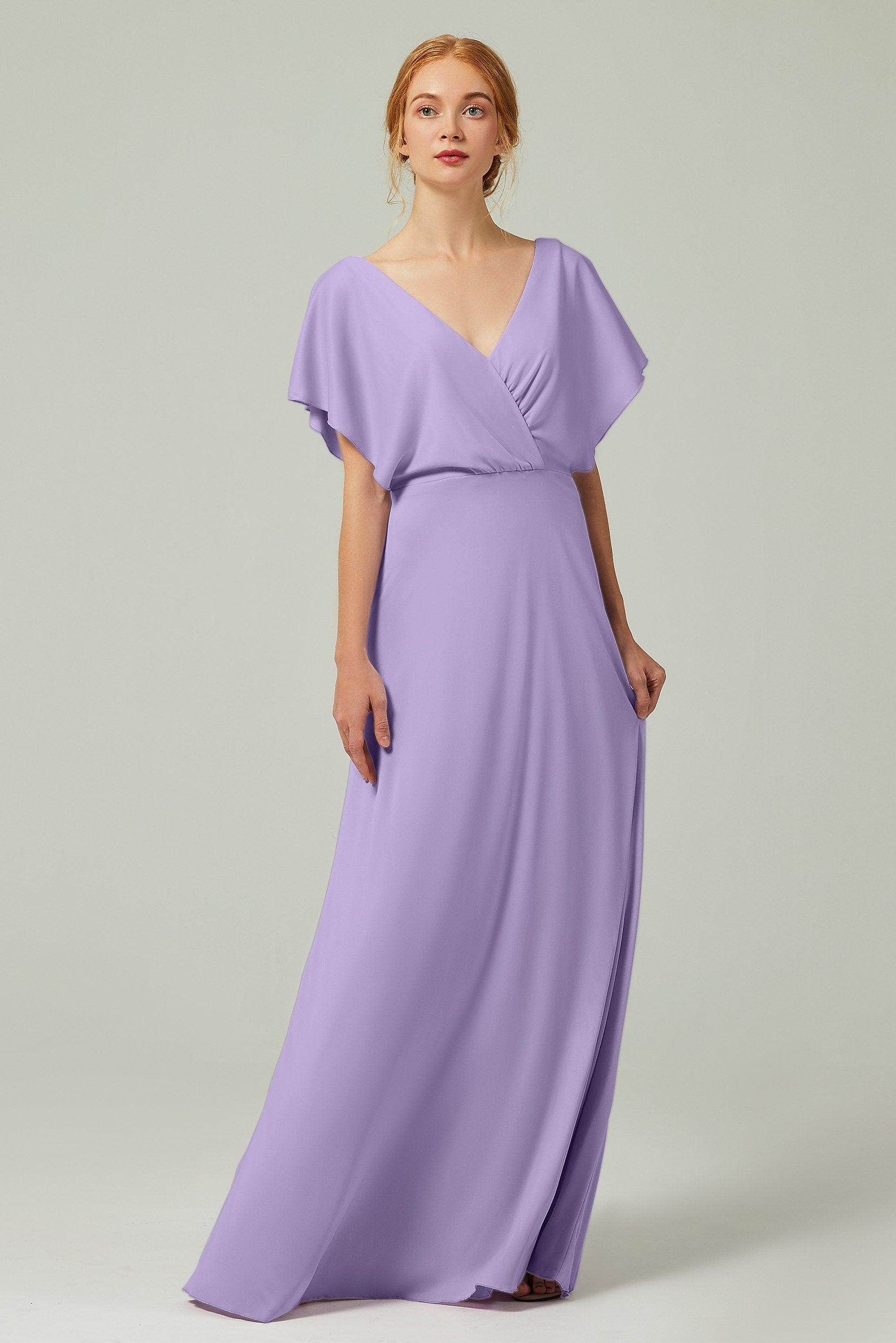 A-Line Floor Length Chiffon Bridesmaid Dress CB0351