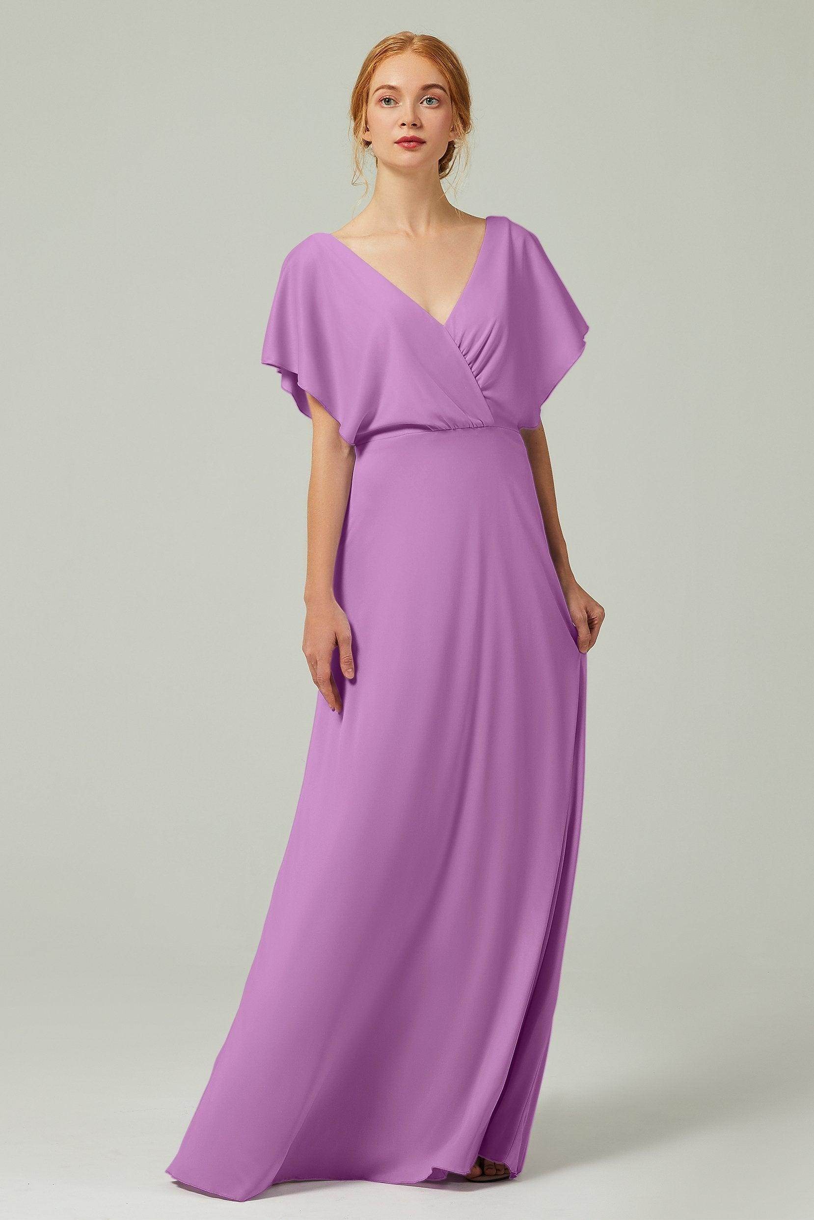 A-Line Floor Length Chiffon Bridesmaid Dress CB0351