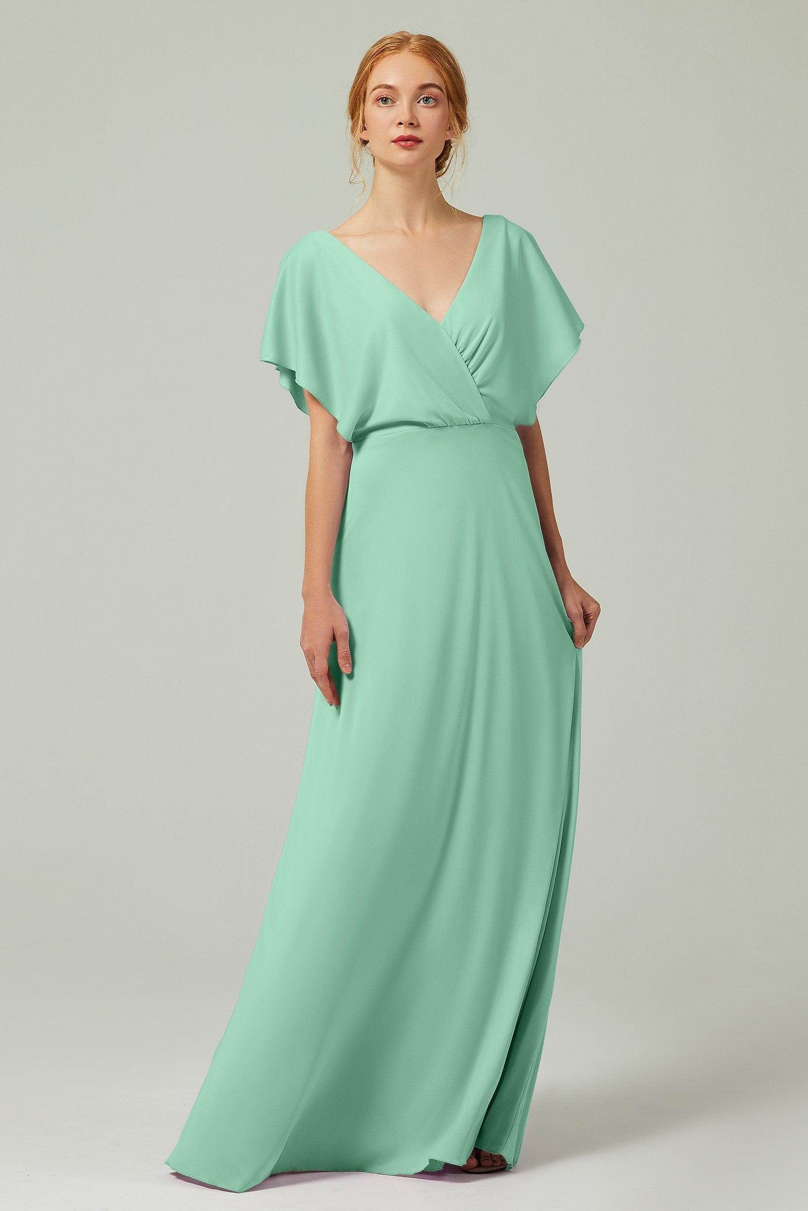 A-Line Floor Length Chiffon Bridesmaid Dress CB0351
