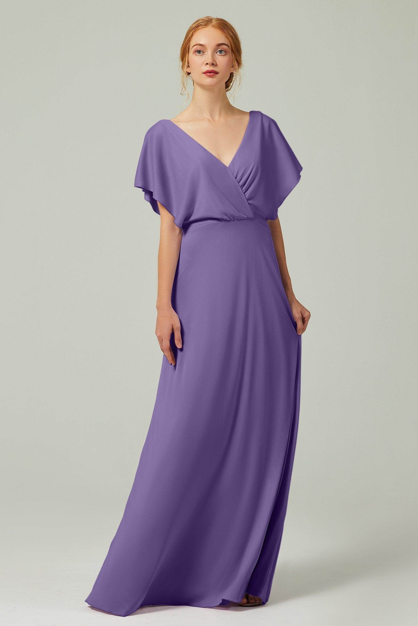 A-Line Floor Length Chiffon Bridesmaid Dress CB0351