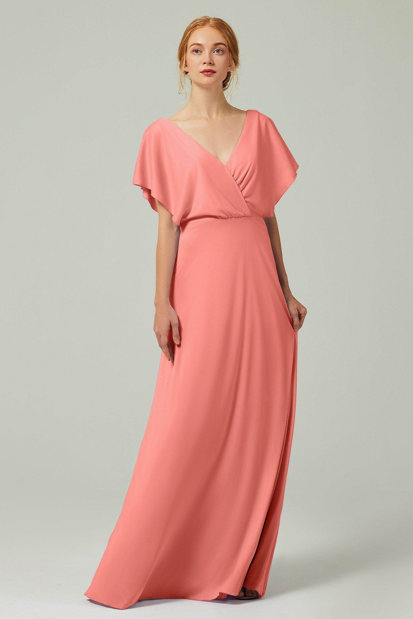A-Line Floor Length Chiffon Bridesmaid Dress CB0351