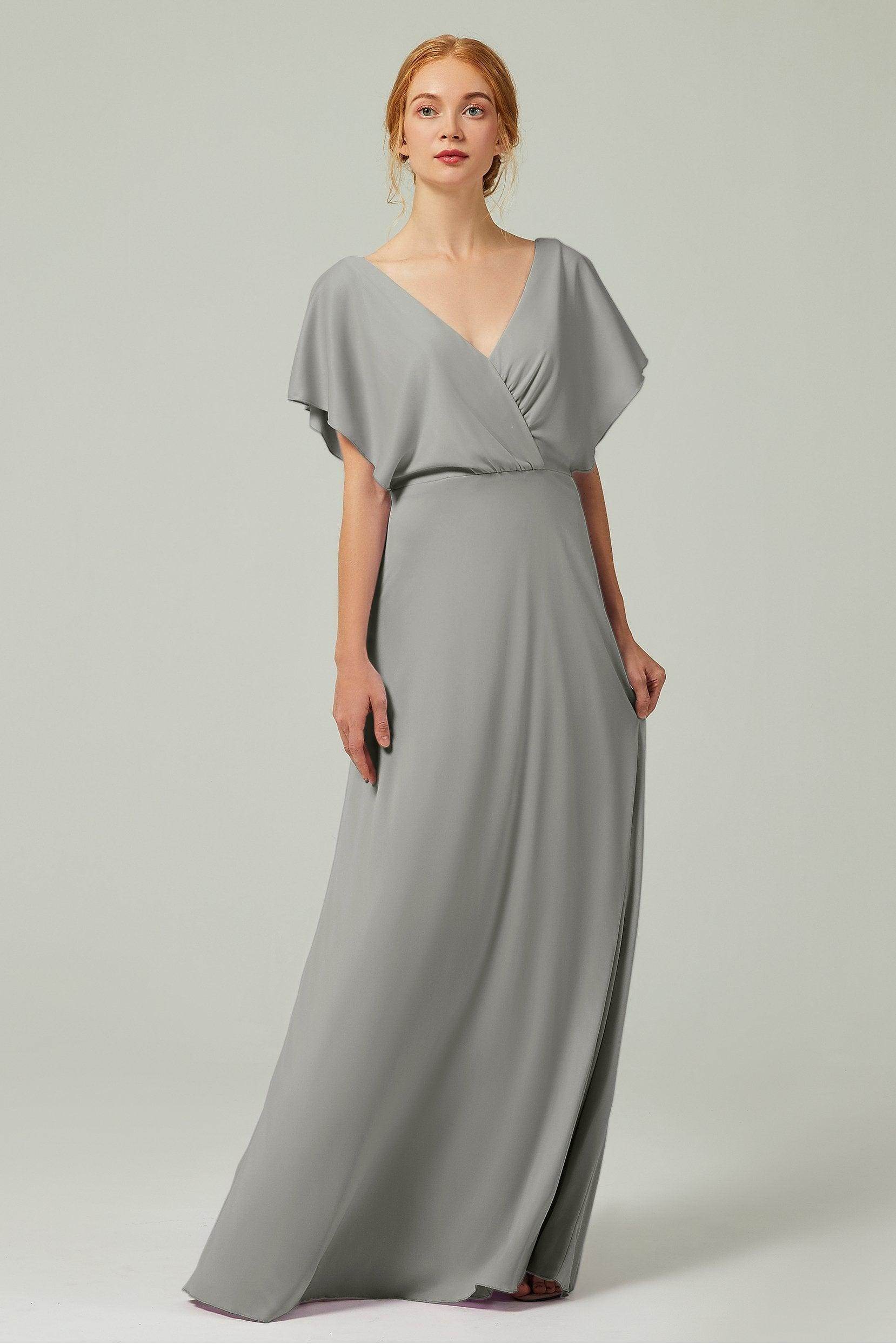 A-Line Floor Length Chiffon Bridesmaid Dress CB0351