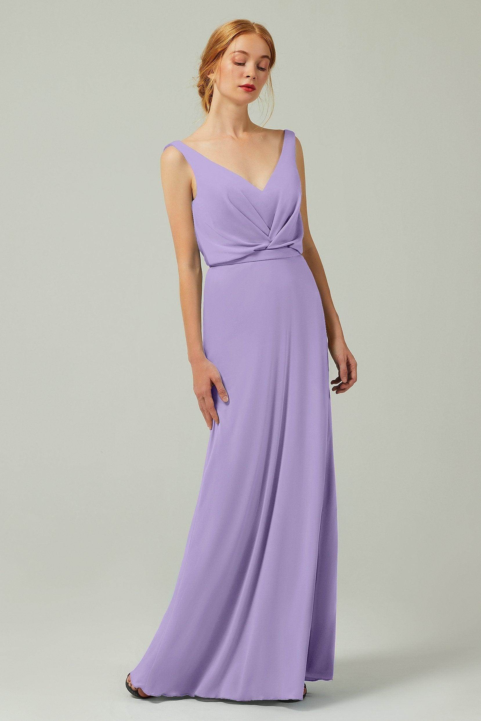 Sheath-Column Floor Length Chiffon Bridesmaid Dress Formal Dresses CB0358