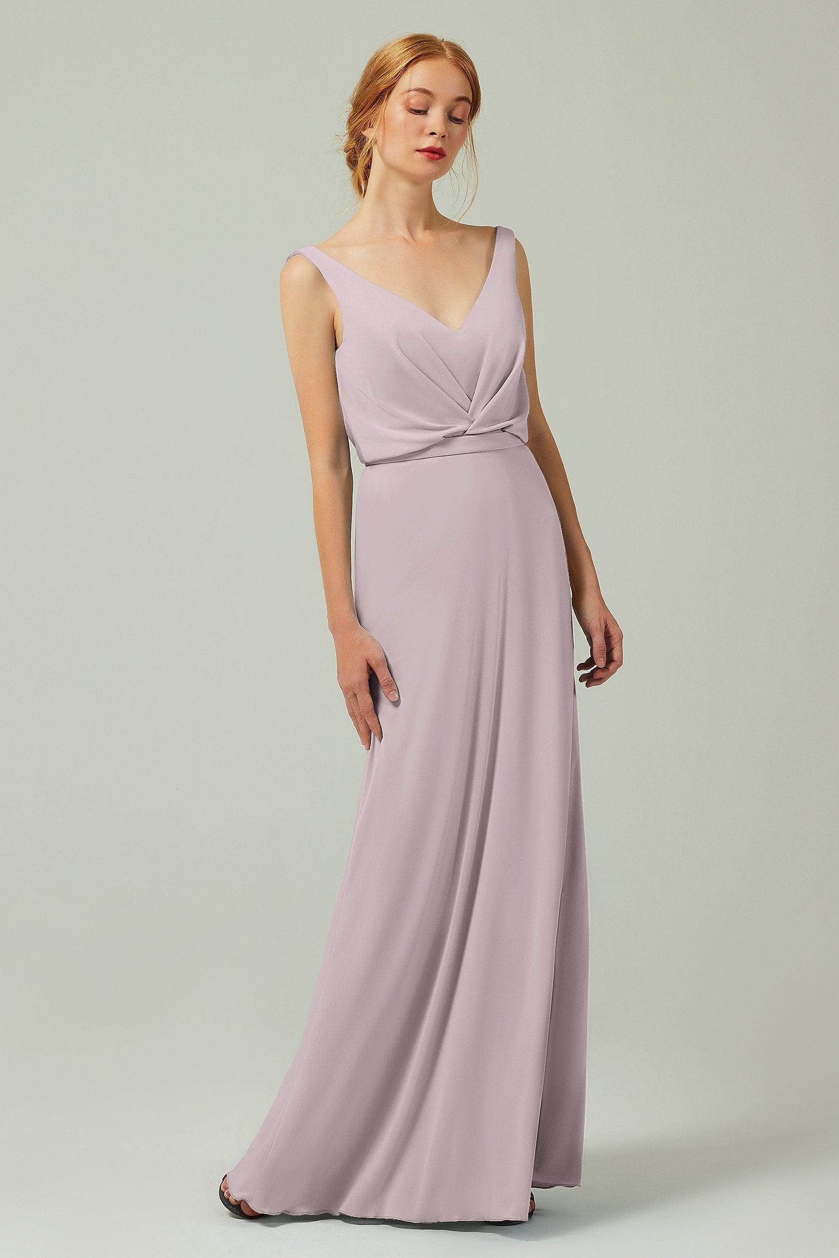 Sheath-Column Floor Length Chiffon Bridesmaid Dress Formal Dresses CB0358