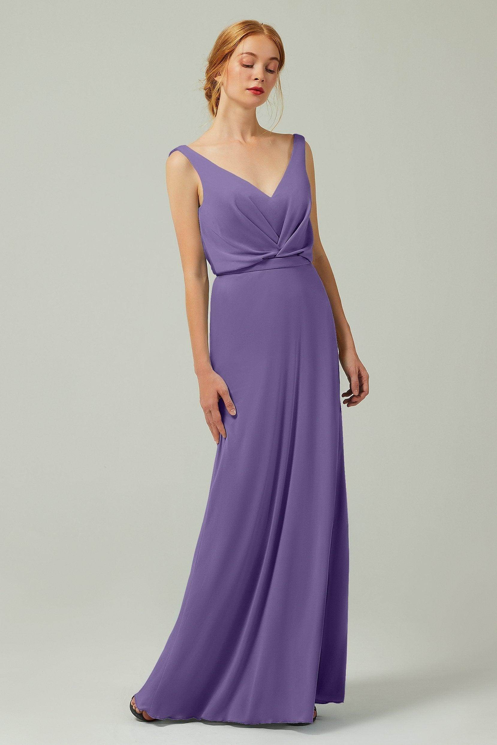 Sheath-Column Floor Length Chiffon Bridesmaid Dress Formal Dresses CB0358