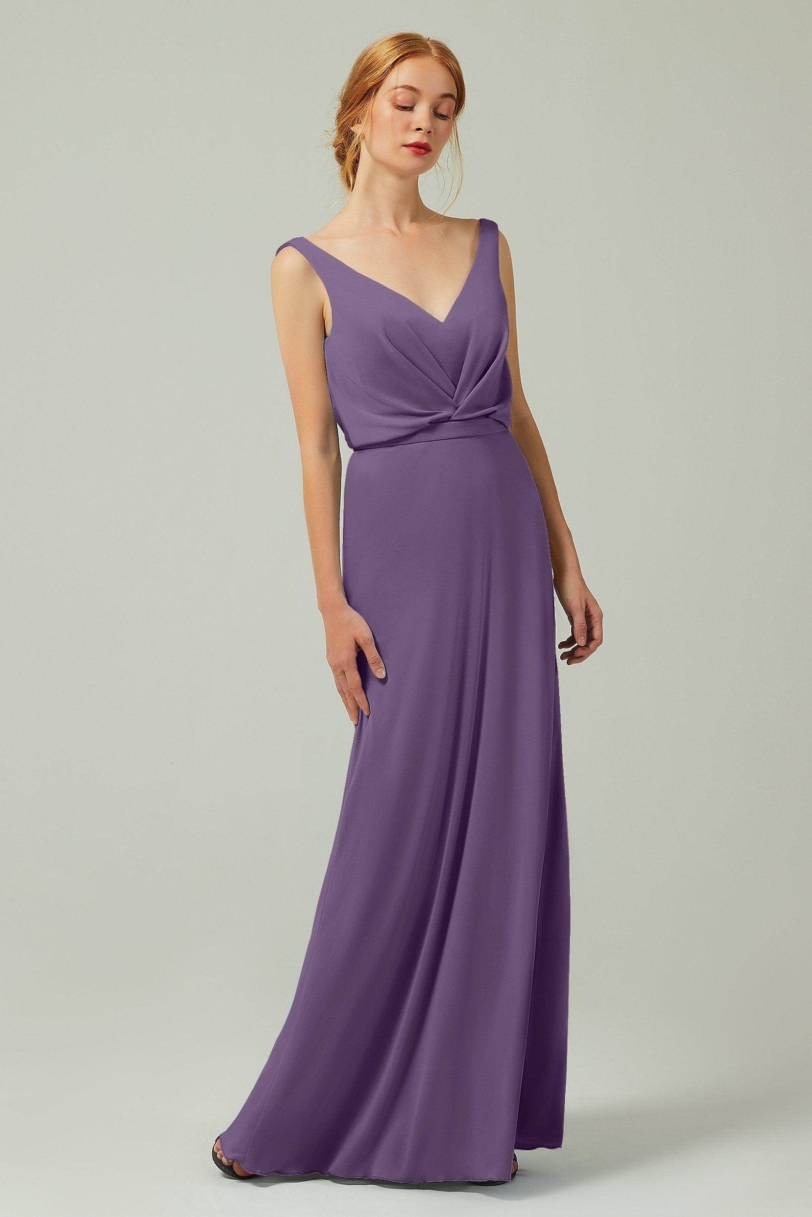 Sheath-Column Floor Length Chiffon Bridesmaid Dress Formal Dresses CB0358