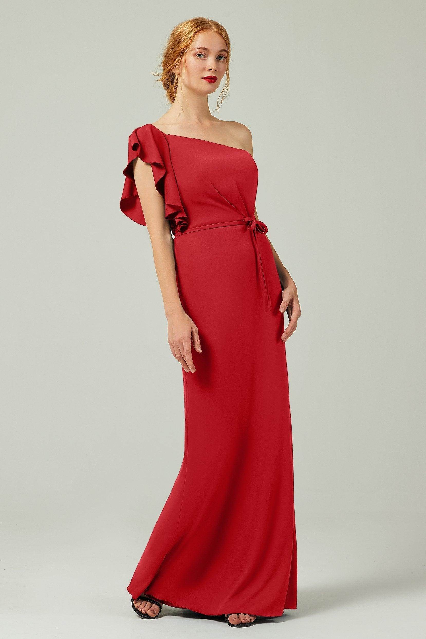 Sheath-Column Floor Length Chiffon Bridesmaid Dress Formal Dresses CB0361