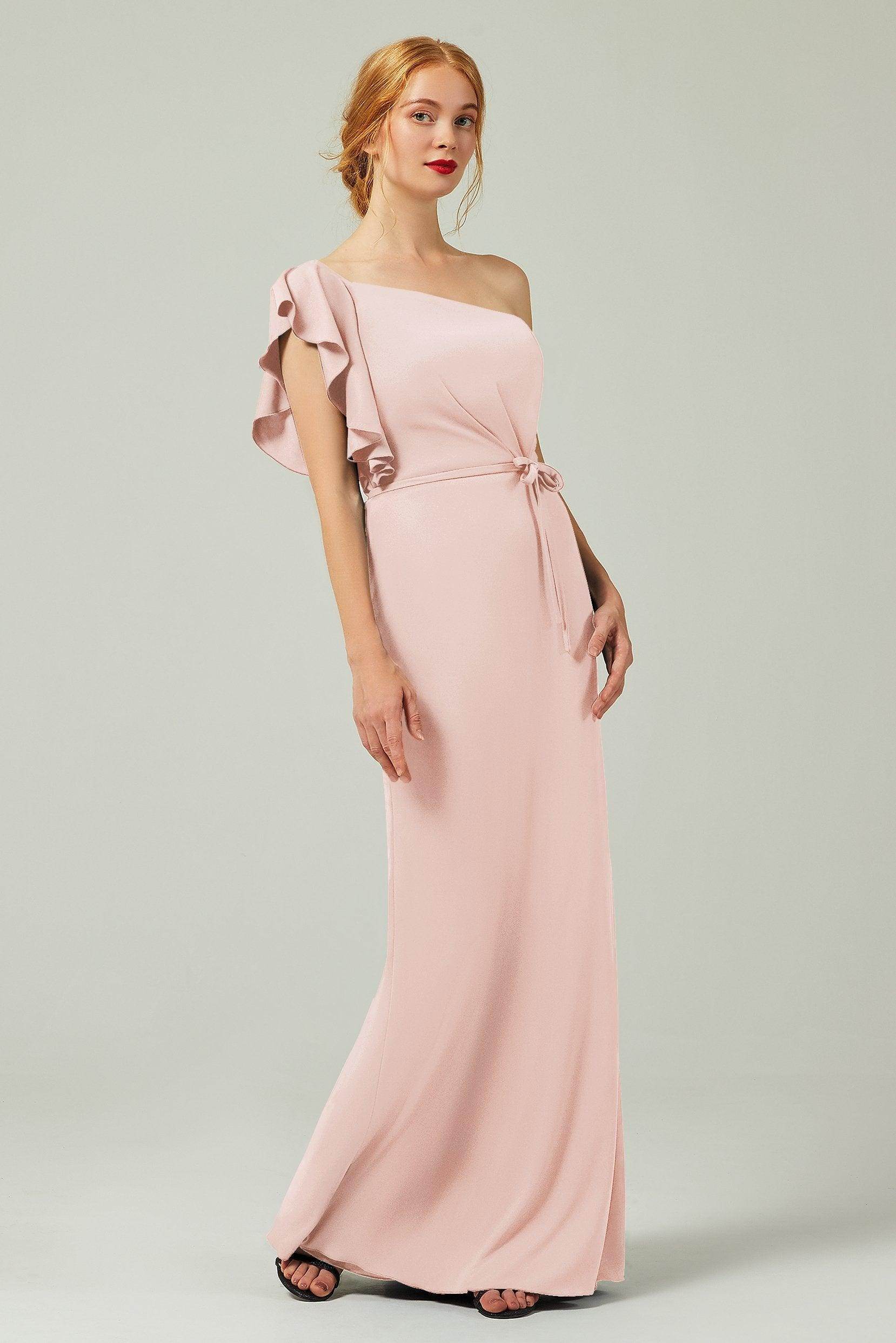 Sheath-Column Floor Length Chiffon Bridesmaid Dress Formal Dresses CB0361