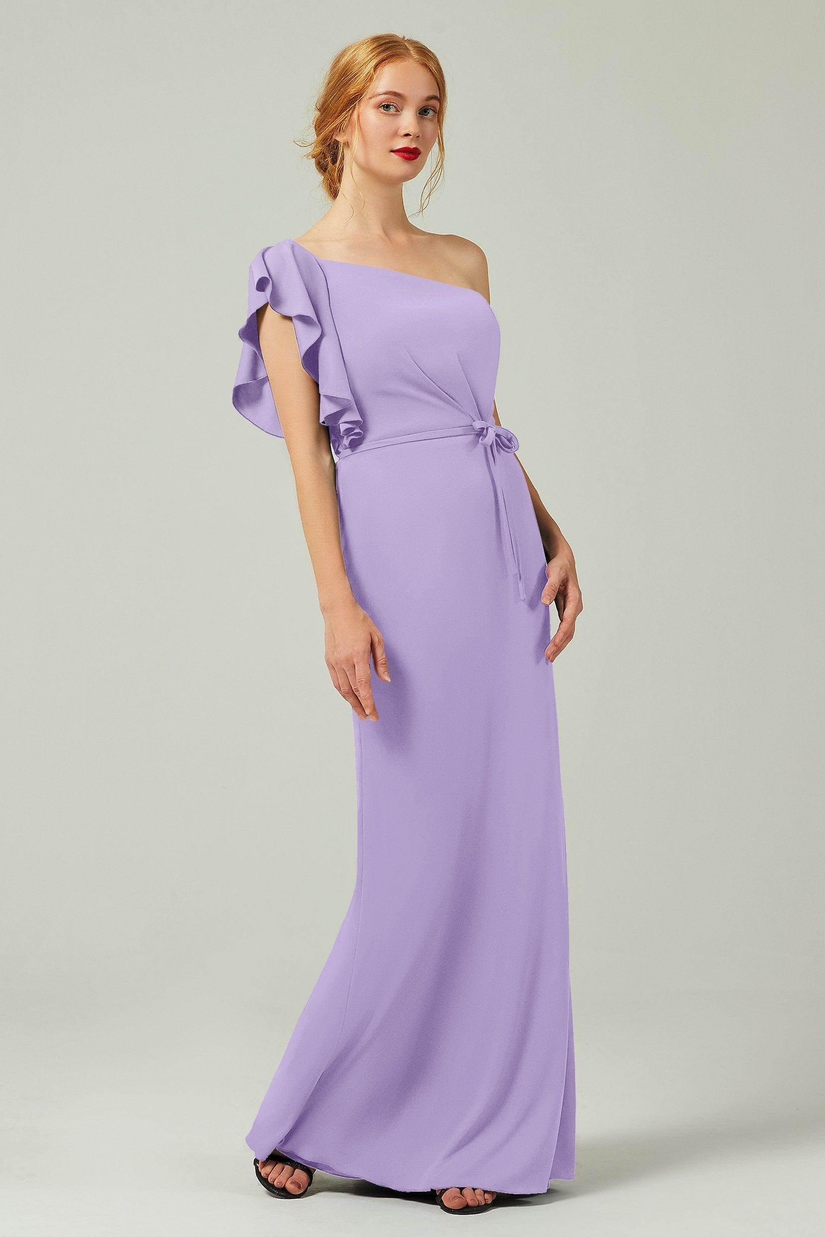 Sheath-Column Floor Length Chiffon Bridesmaid Dress Formal Dresses CB0361