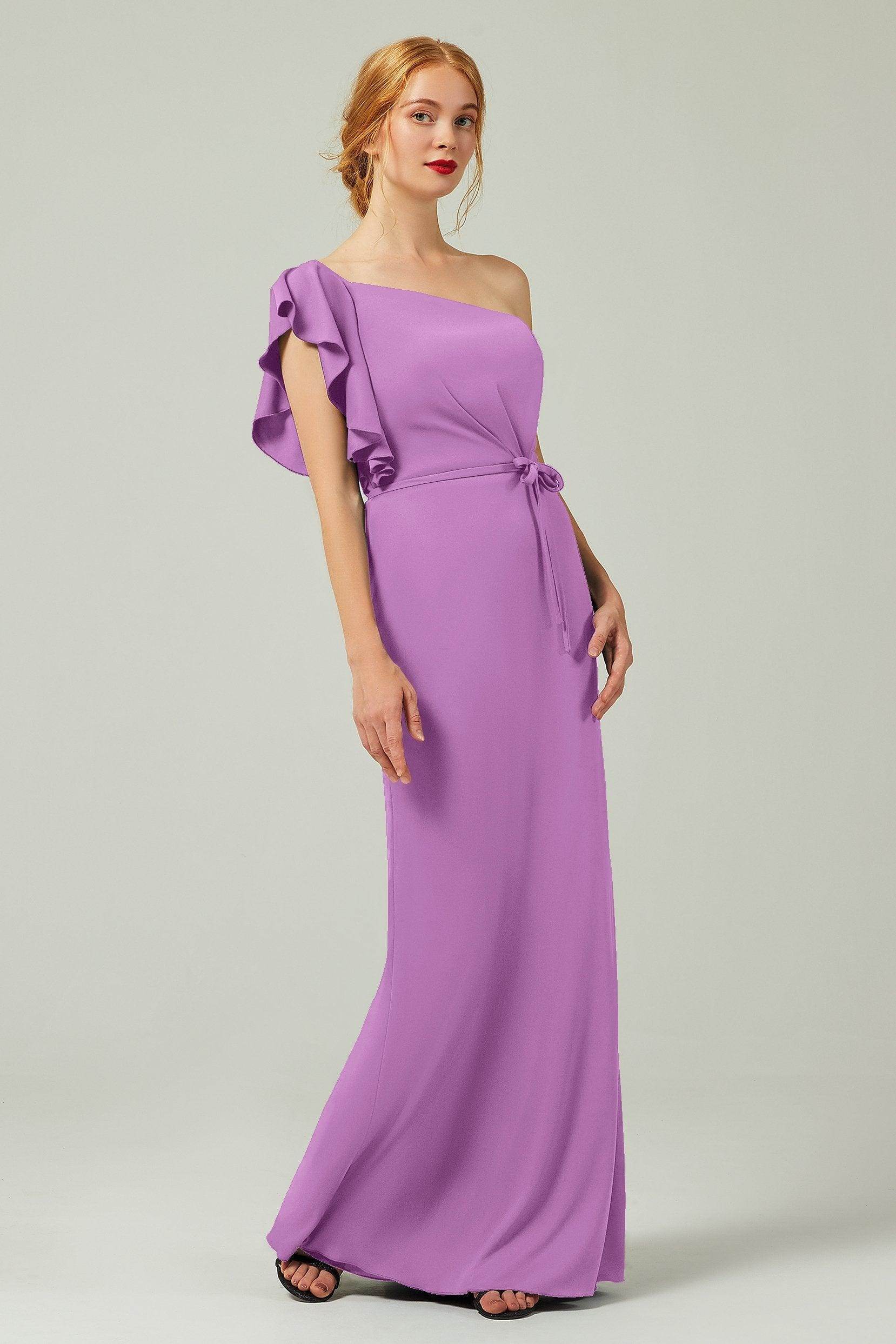 Sheath-Column Floor Length Chiffon Bridesmaid Dress Formal Dresses CB0361