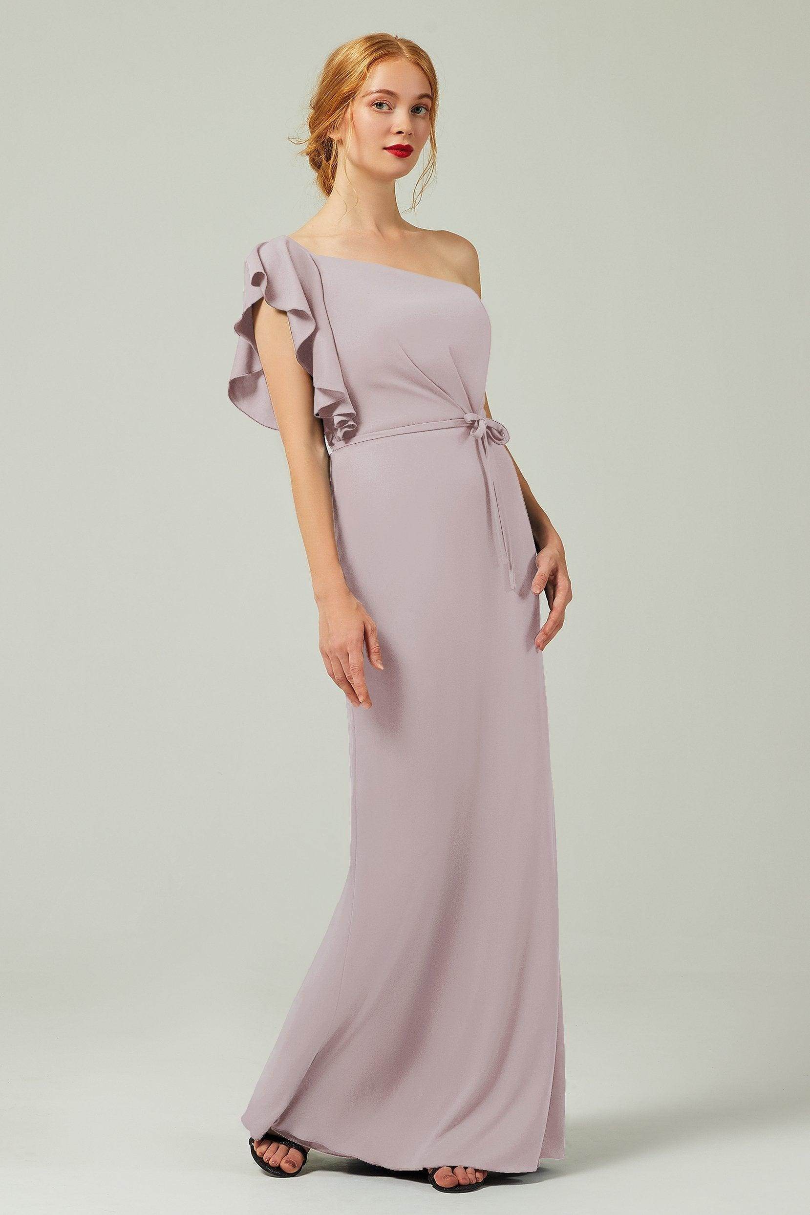 Sheath-Column Floor Length Chiffon Bridesmaid Dress Formal Dresses CB0361