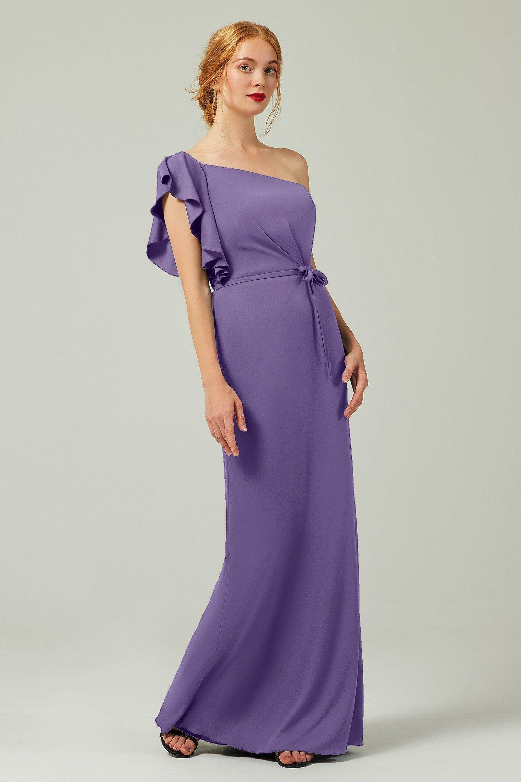 Sheath-Column Floor Length Chiffon Bridesmaid Dress Formal Dresses CB0361
