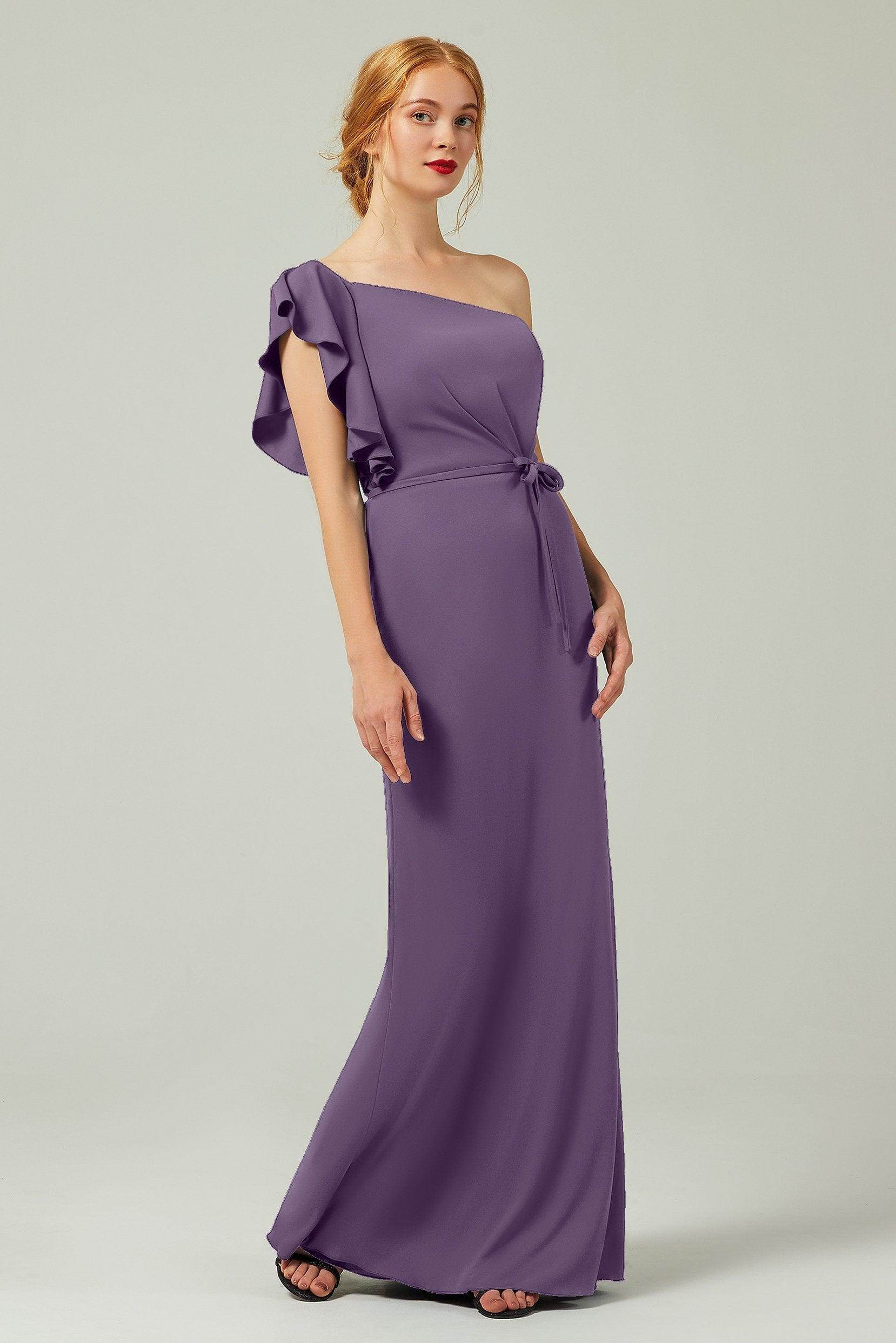 Sheath-Column Floor Length Chiffon Bridesmaid Dress Formal Dresses CB0361