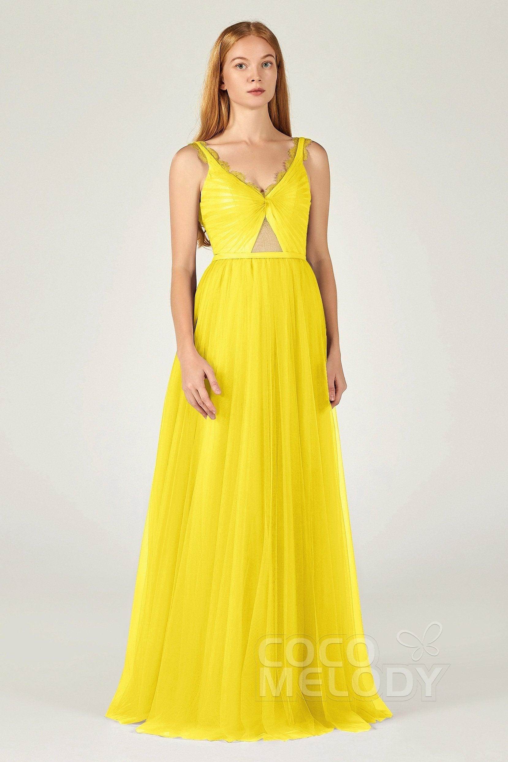 A-Line Floor Length Tulle Bridesmaid Dress CB0380