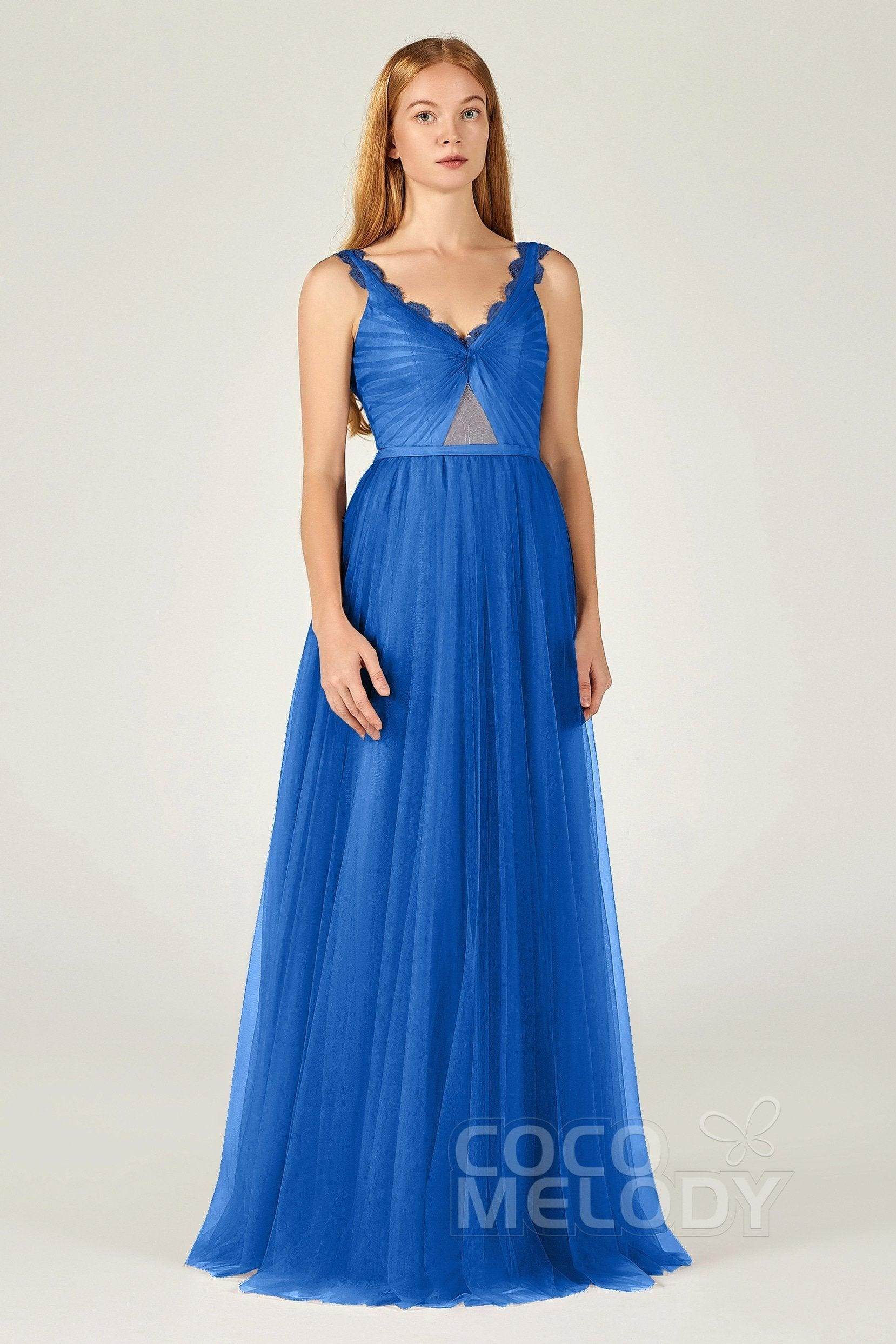 A-Line Floor Length Tulle Bridesmaid Dress CB0380