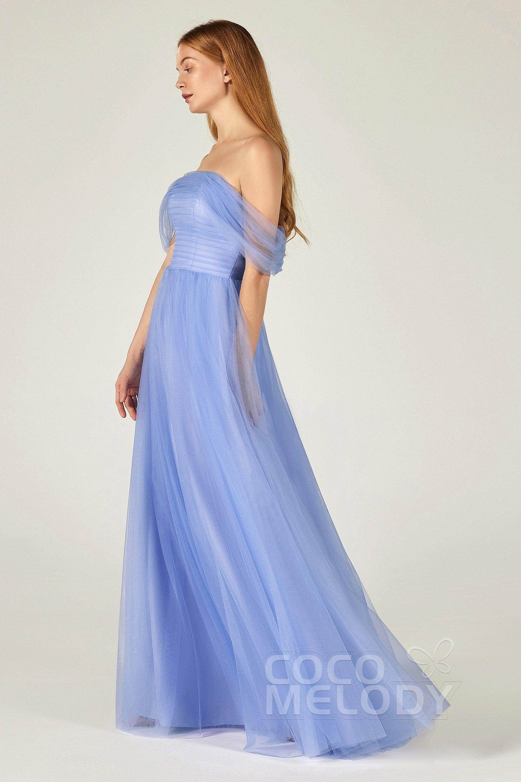 A-Line Floor Length Tulle Bridesmaid Dress CB0382