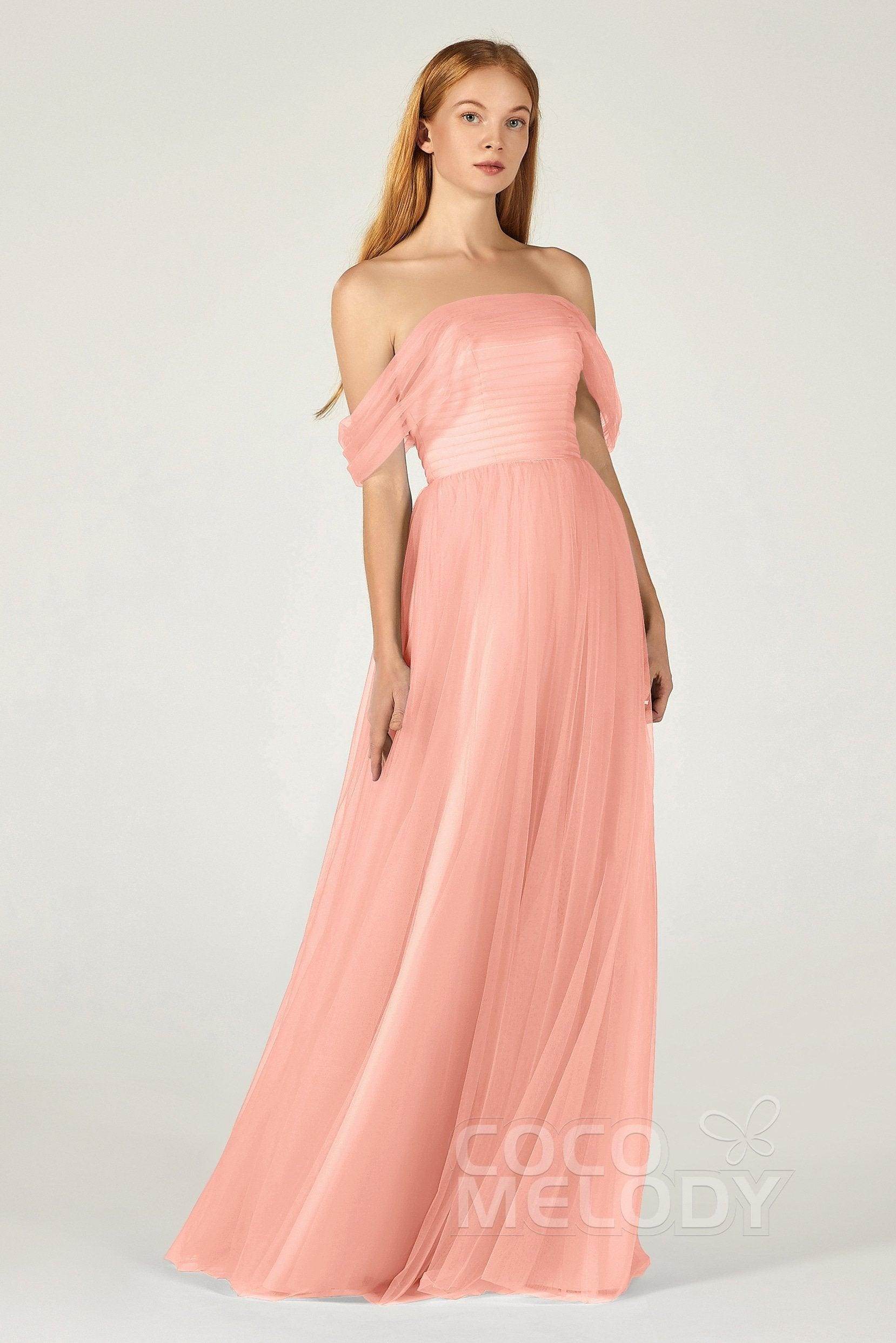A-Line Floor Length Tulle Bridesmaid Dress CB0382
