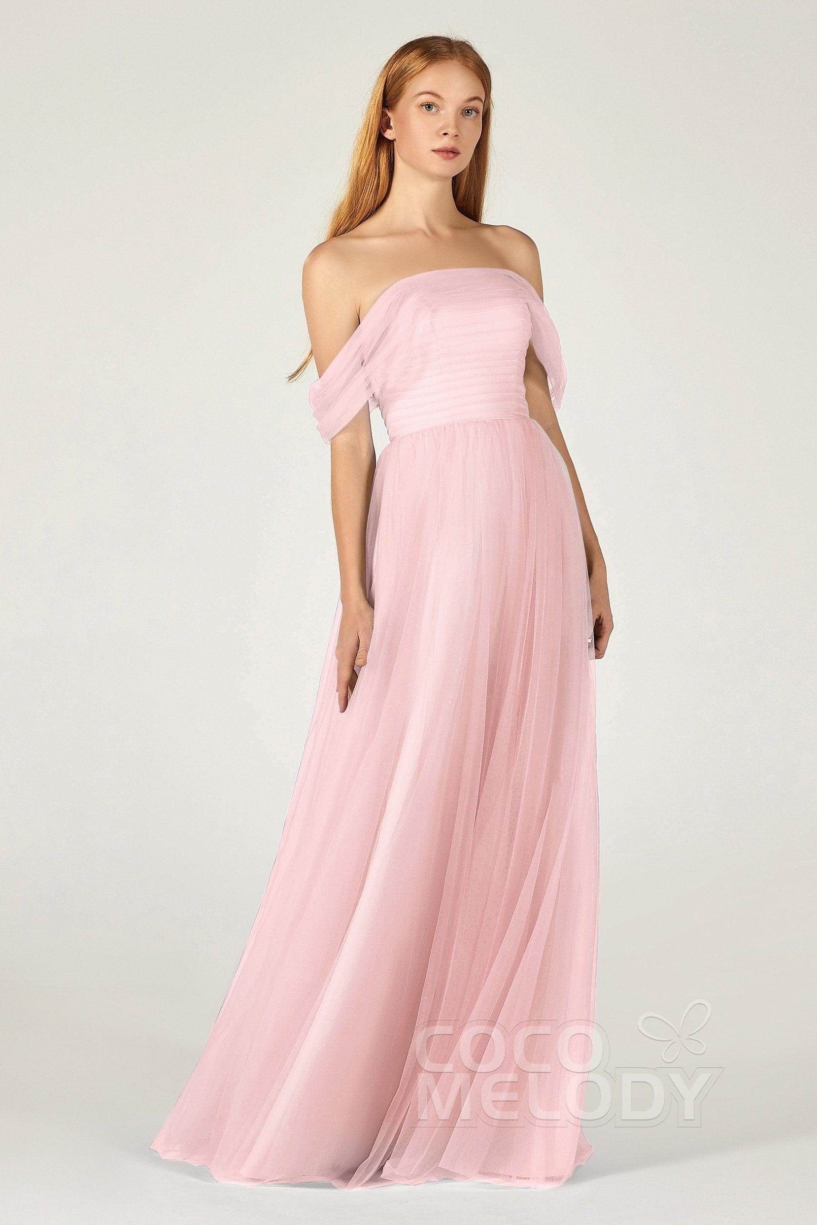 A-Line Floor Length Tulle Bridesmaid Dress CB0382
