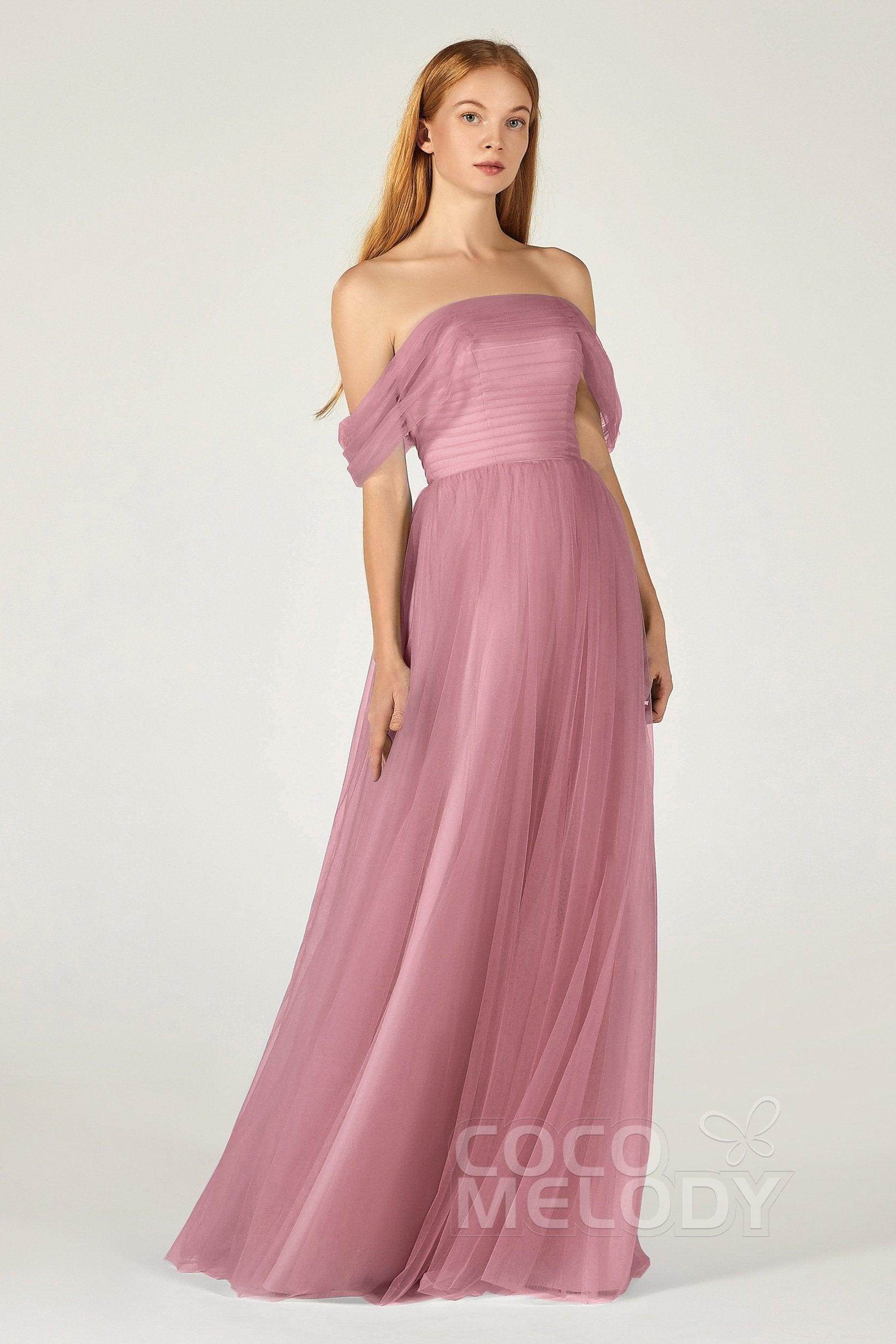 A-Line Floor Length Tulle Bridesmaid Dress CB0382