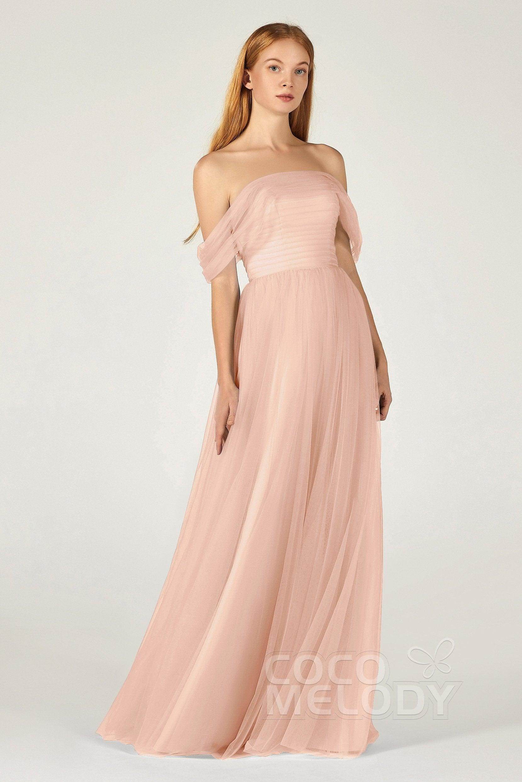 A-Line Floor Length Tulle Bridesmaid Dress CB0382