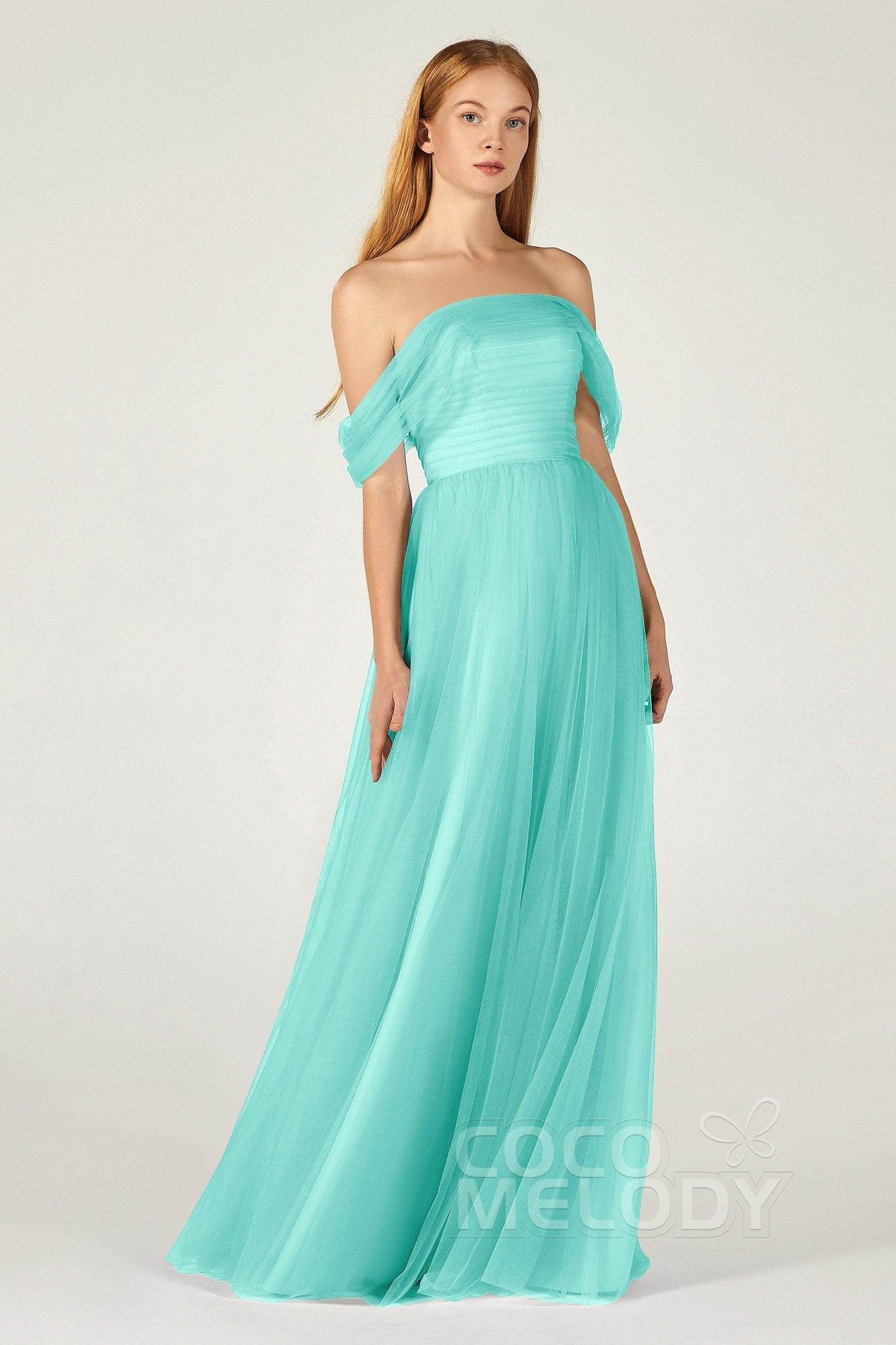 A-Line Floor Length Tulle Bridesmaid Dress CB0382