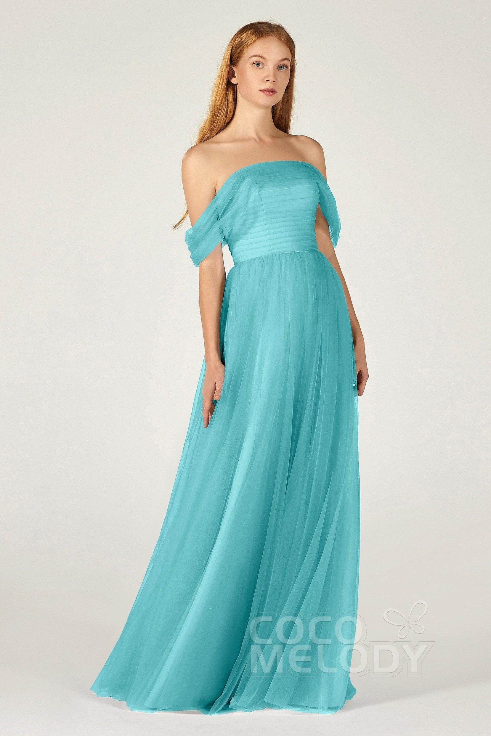 A-Line Floor Length Tulle Bridesmaid Dress CB0382