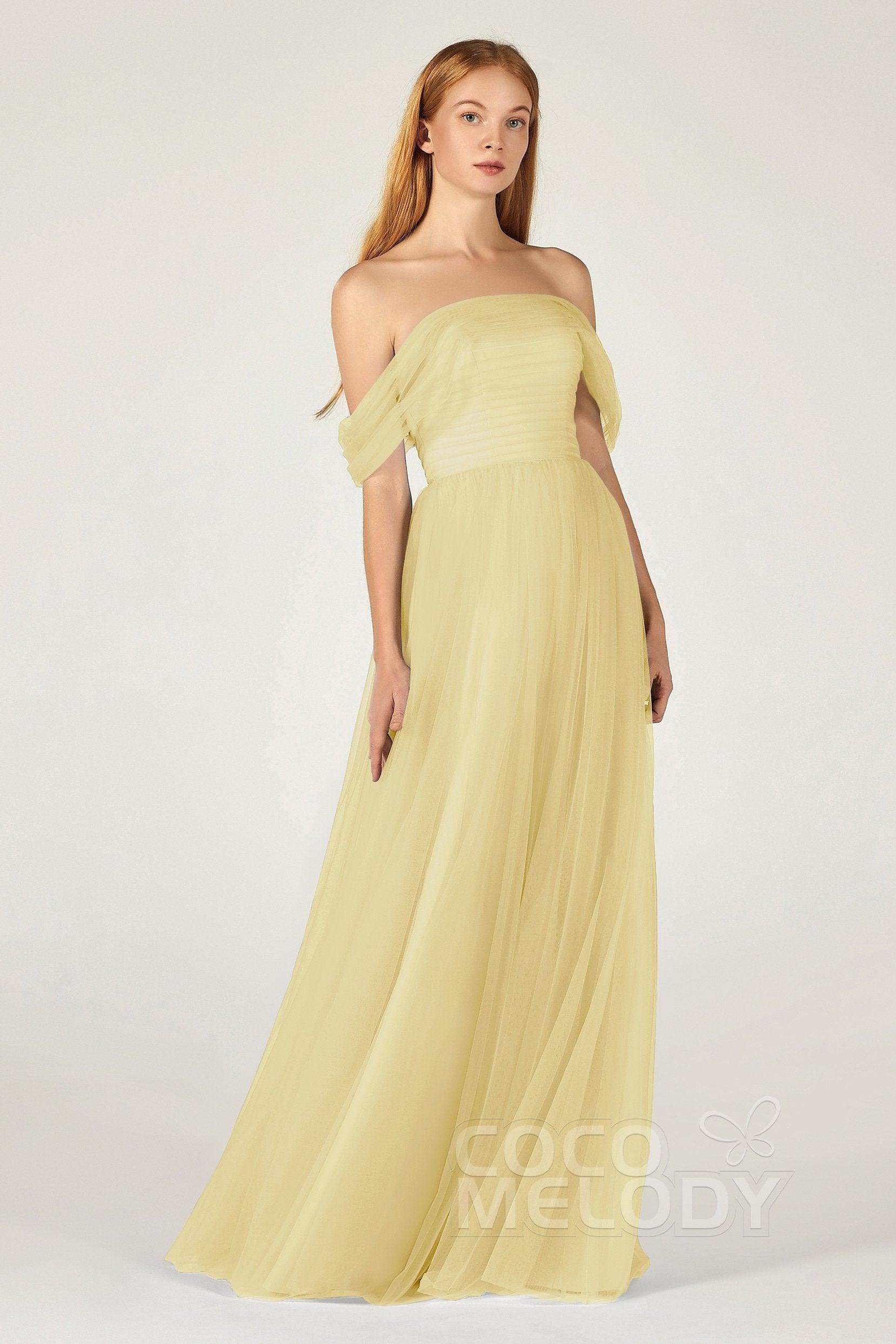 A-Line Floor Length Tulle Bridesmaid Dress CB0382