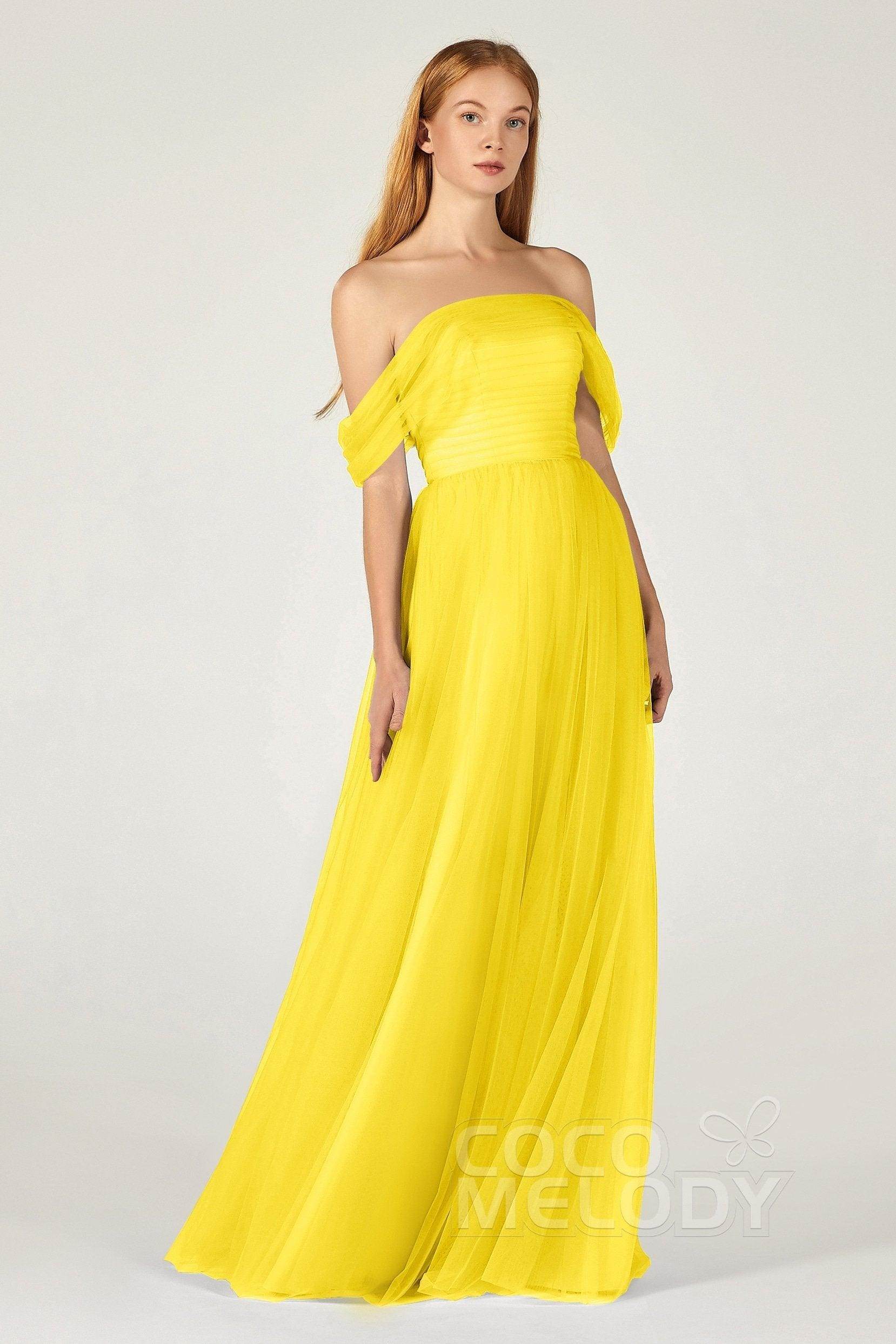 A-Line Floor Length Tulle Bridesmaid Dress CB0382