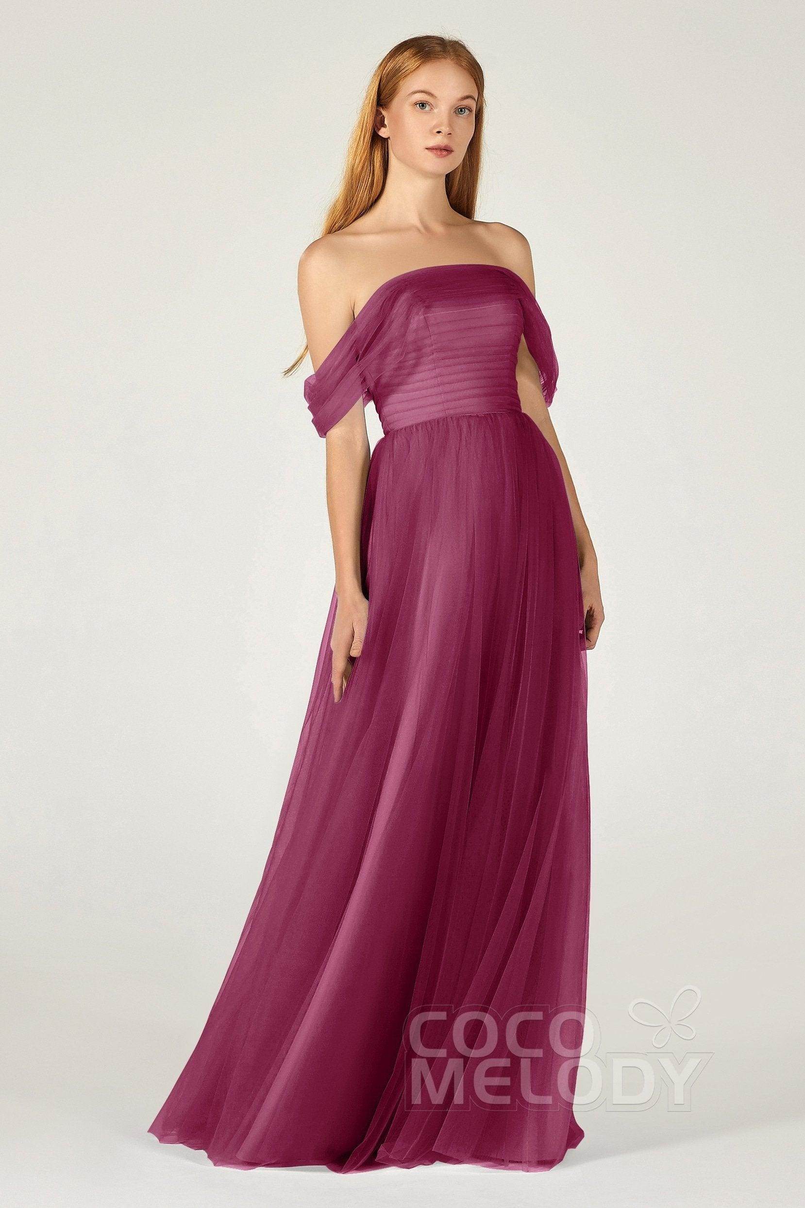 A-Line Floor Length Tulle Bridesmaid Dress CB0382