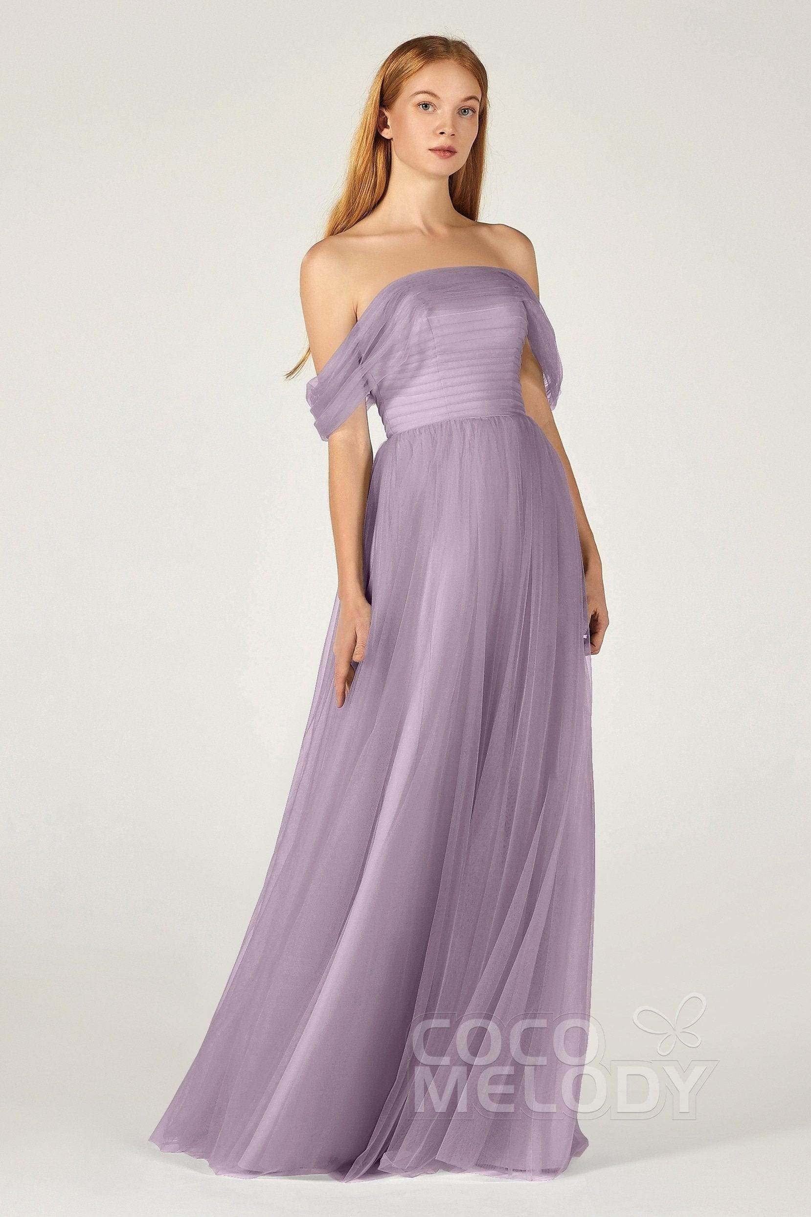 A-Line Floor Length Tulle Bridesmaid Dress CB0382