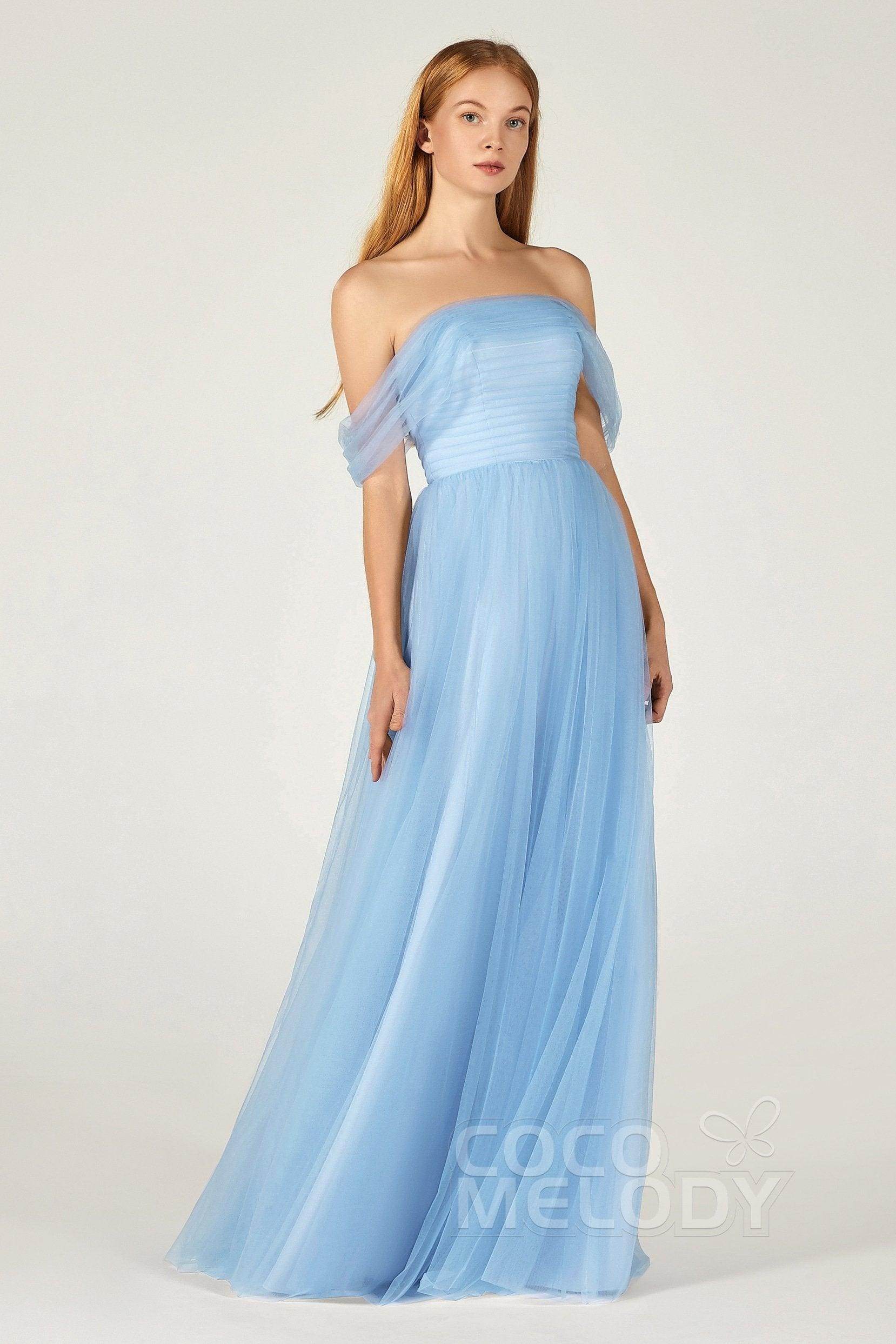A-Line Floor Length Tulle Bridesmaid Dress CB0382