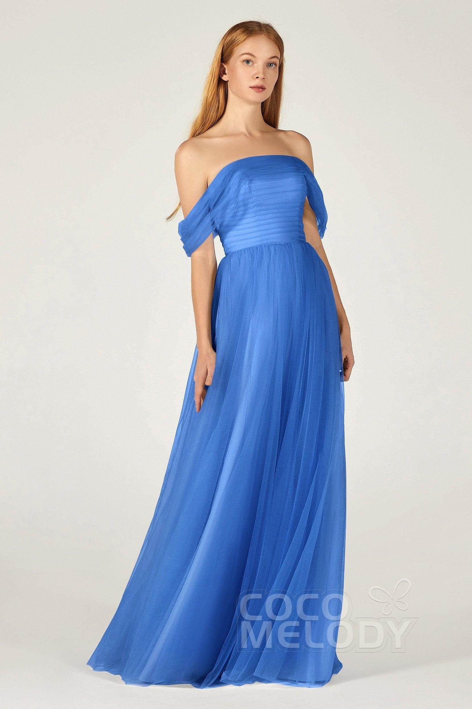 A-Line Floor Length Tulle Bridesmaid Dress CB0382