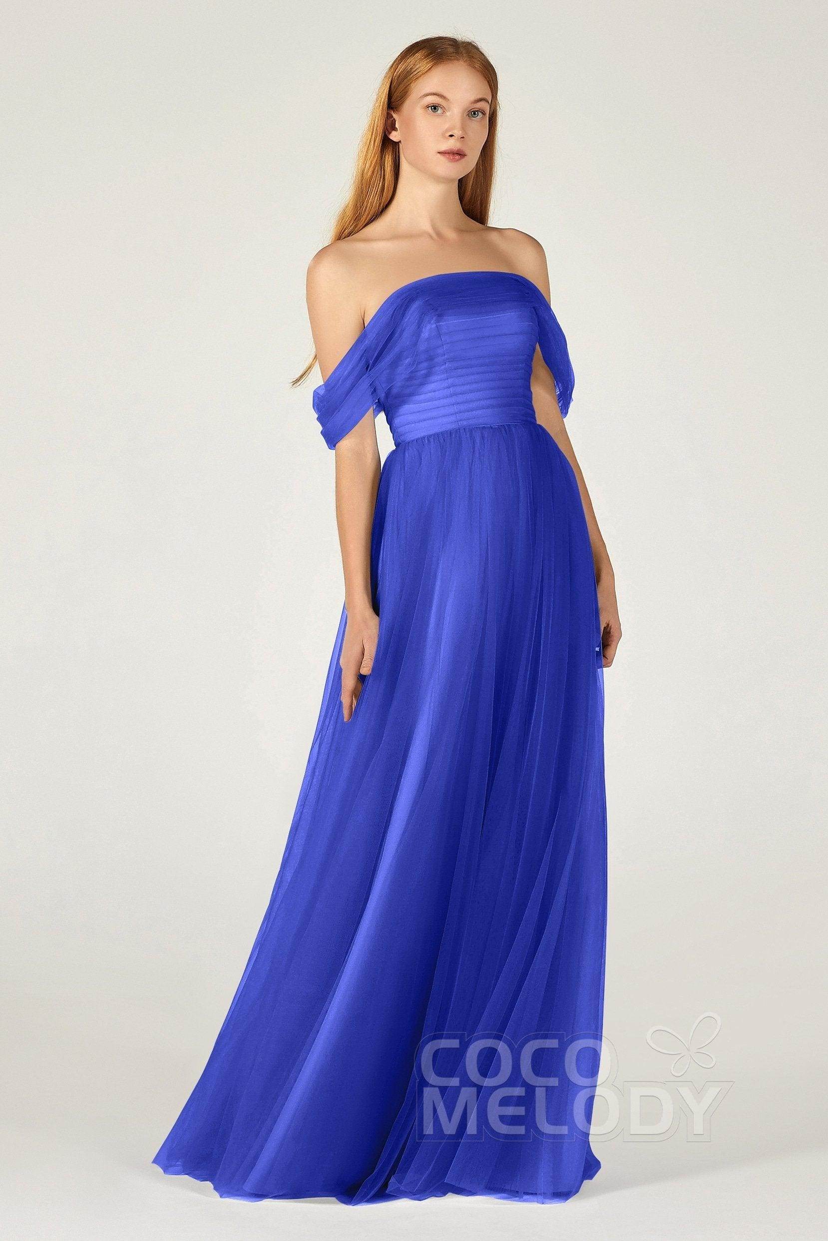 A-Line Floor Length Tulle Bridesmaid Dress CB0382