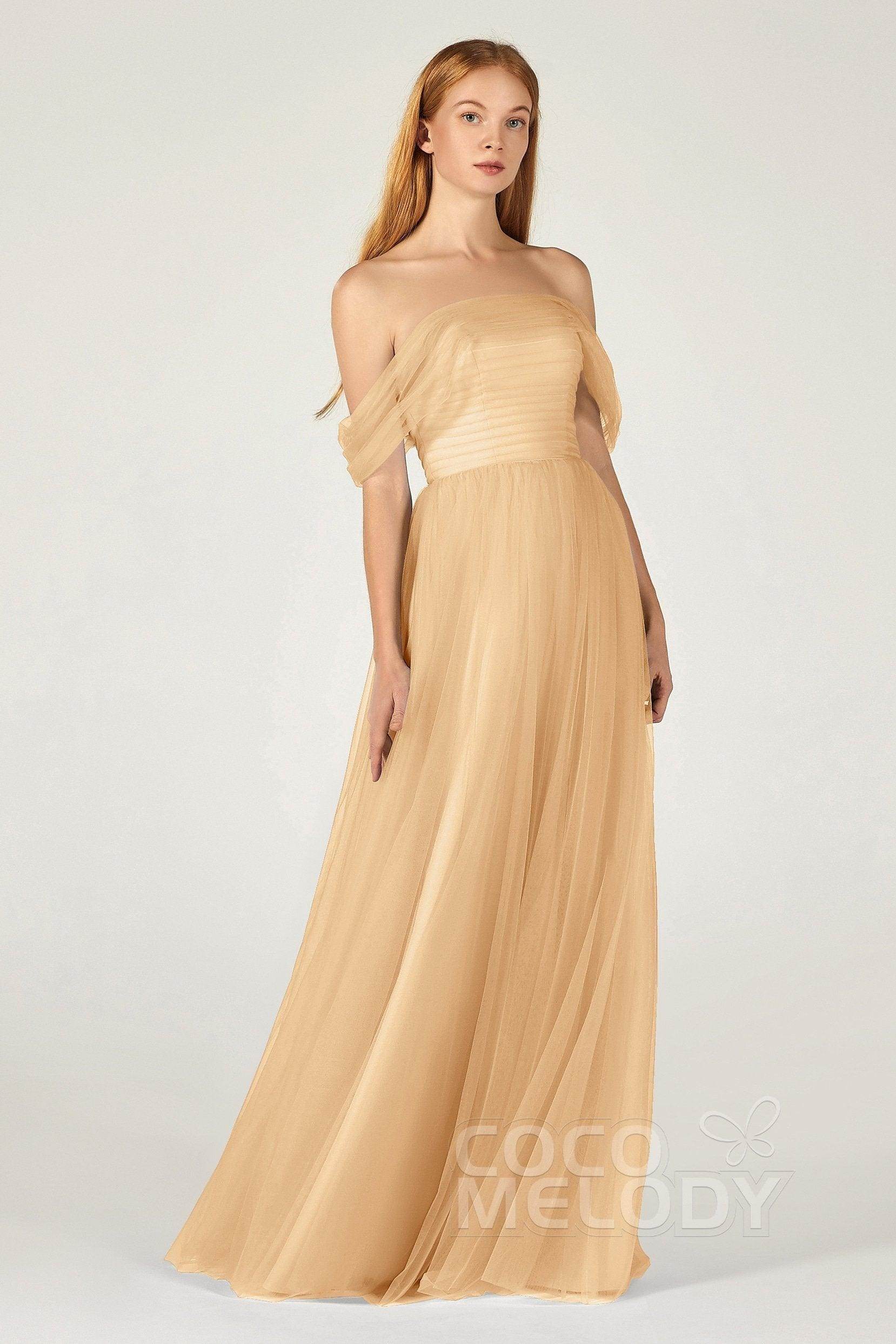 A-Line Floor Length Tulle Bridesmaid Dress CB0382