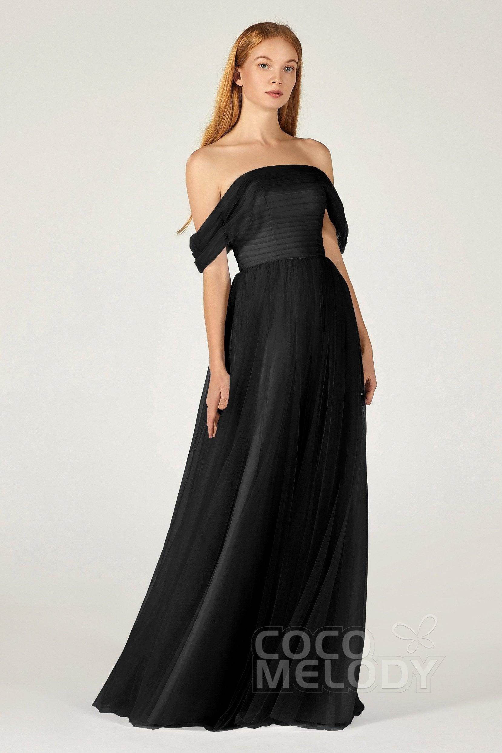A-Line Floor Length Tulle Bridesmaid Dress CB0382