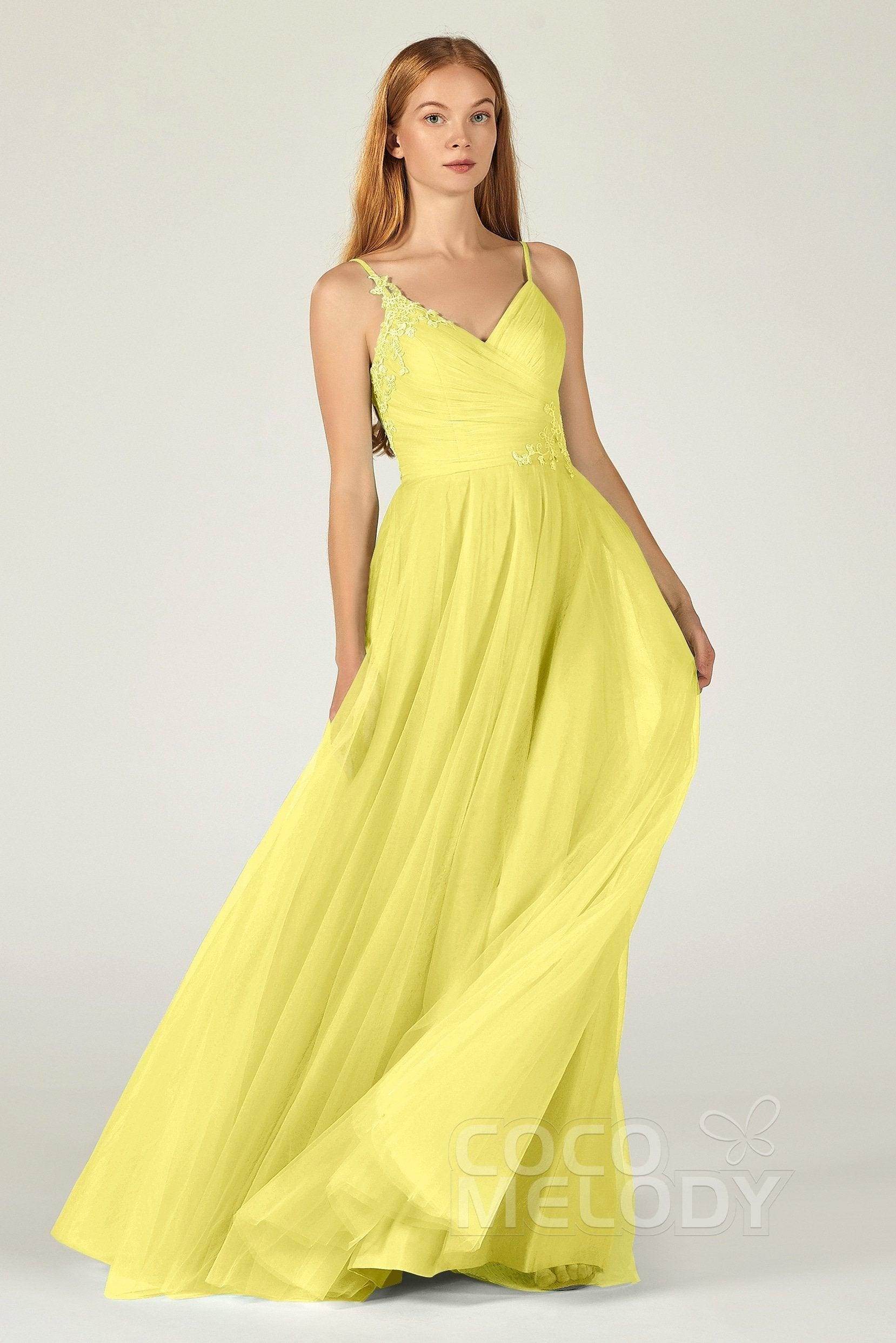 A-Line Floor Length Tulle Bridesmaid Dress CB0383