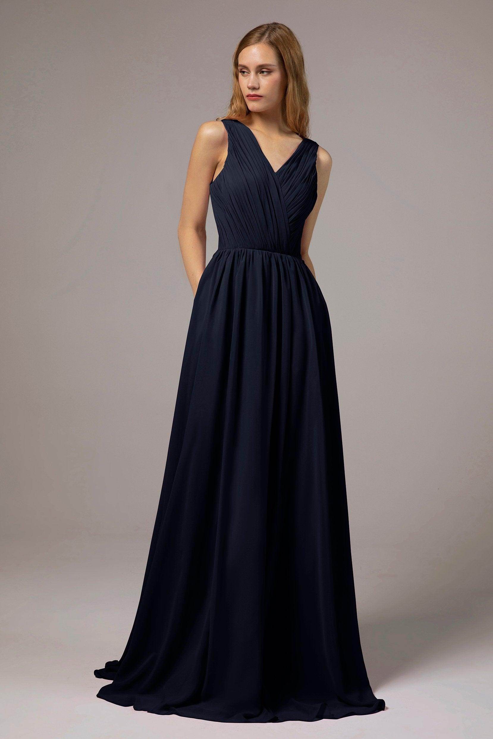 A-Line Floor Length Chiffon Bridesmaid Dress Formal Dresses CB0386