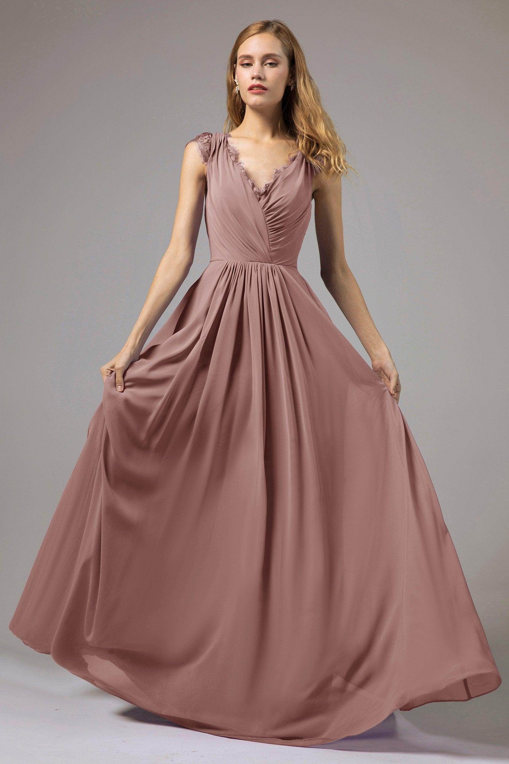 A-Line Floor Length Chiffon Bridesmaid Dress Formal Dresses CB0387
