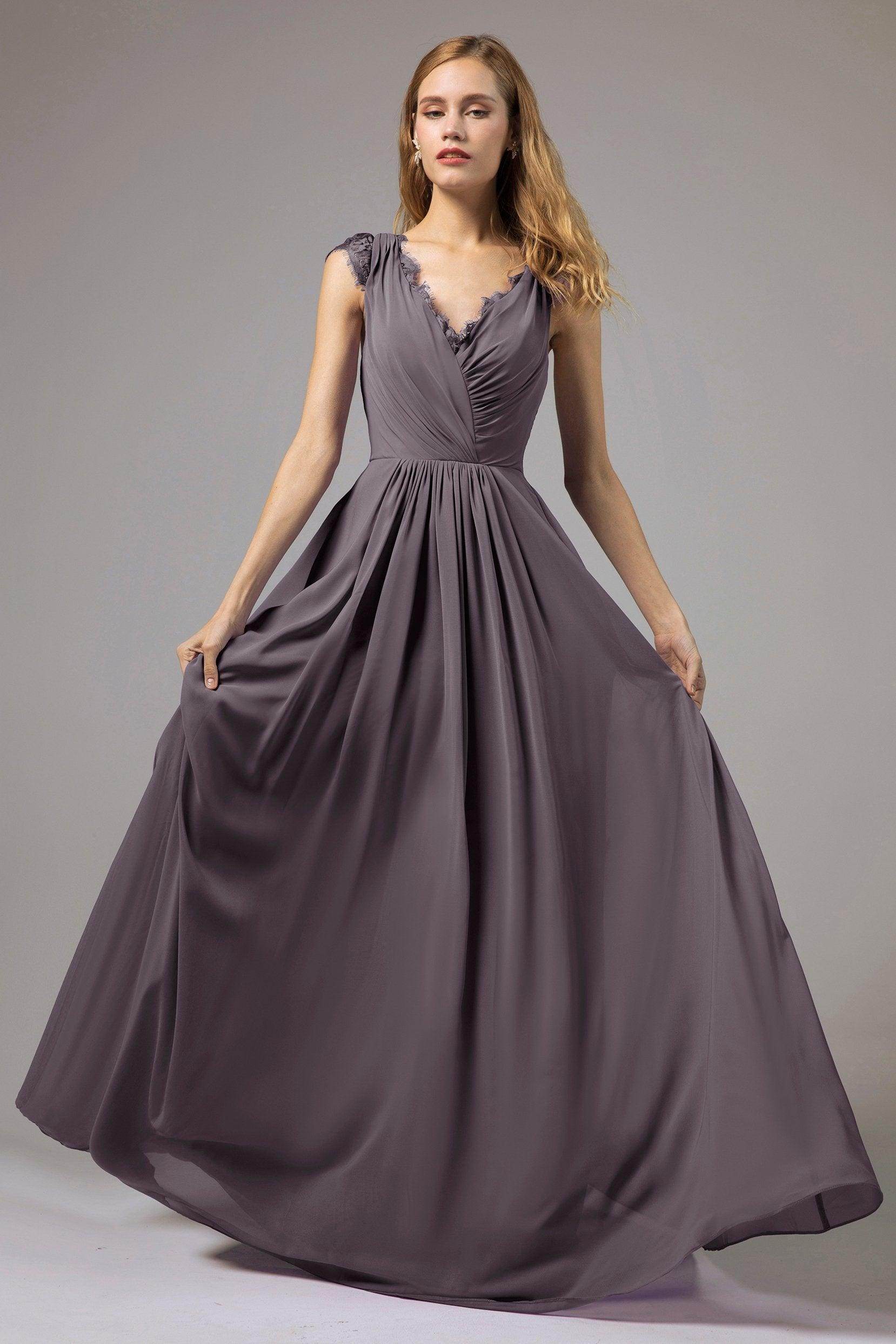 A-Line Floor Length Chiffon Bridesmaid Dress Formal Dresses CB0387