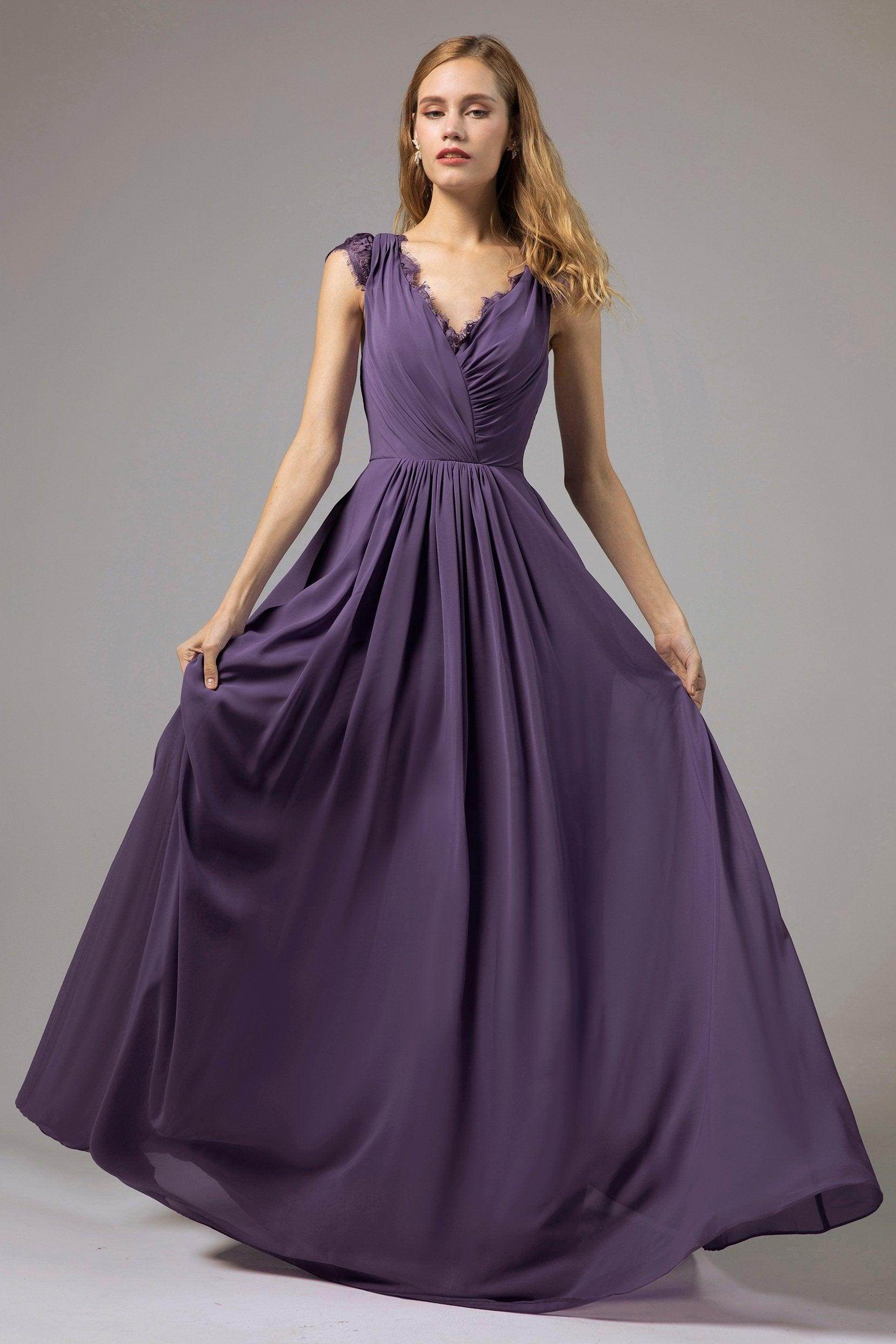 A-Line Floor Length Chiffon Bridesmaid Dress Formal Dresses CB0387