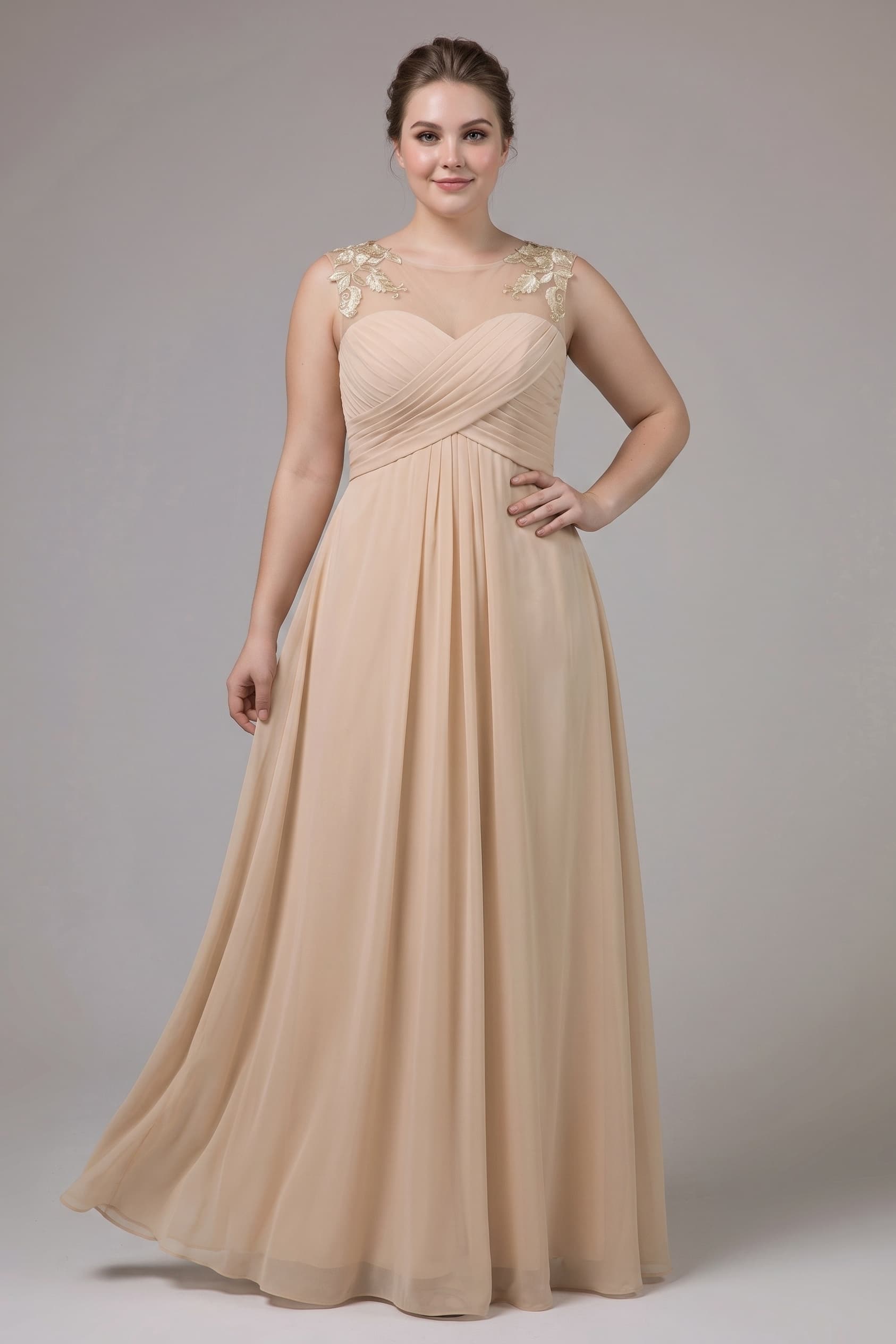 A-Line Floor Length Chiffon Bridesmaid Dress CB0397