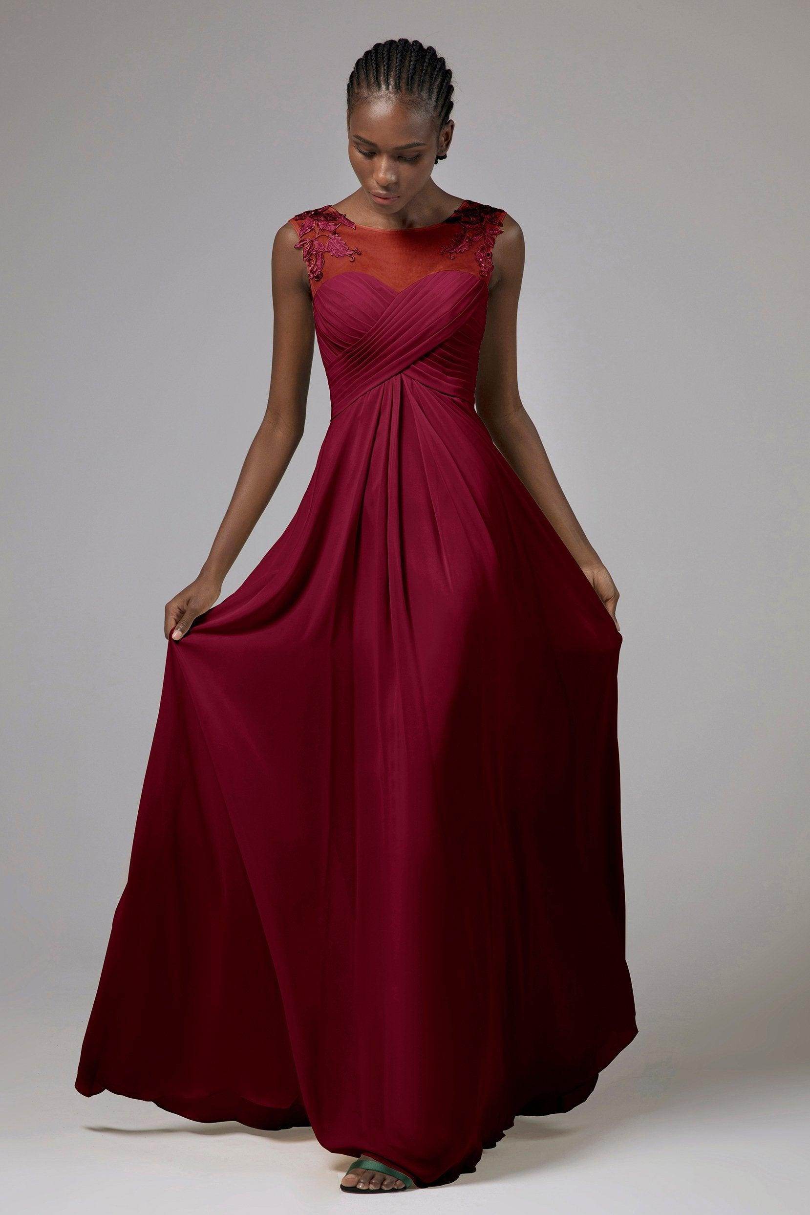 A-Line Floor Length Chiffon Bridesmaid Dress CB0397