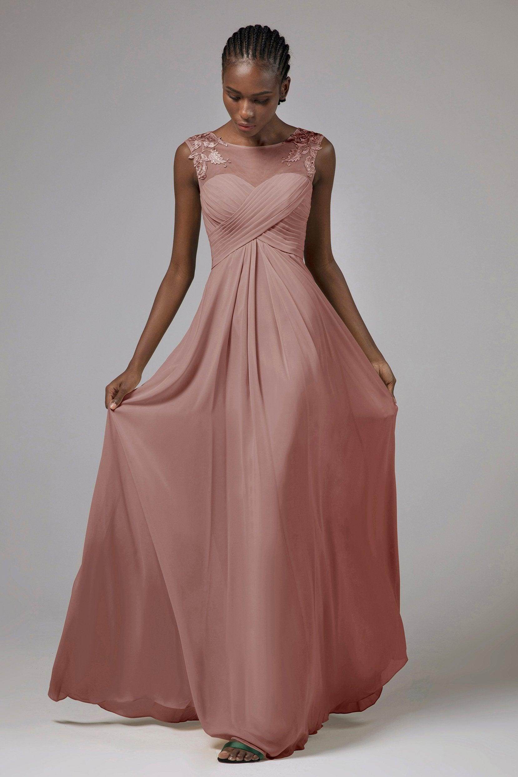 A-Line Floor Length Chiffon Bridesmaid Dress CB0397