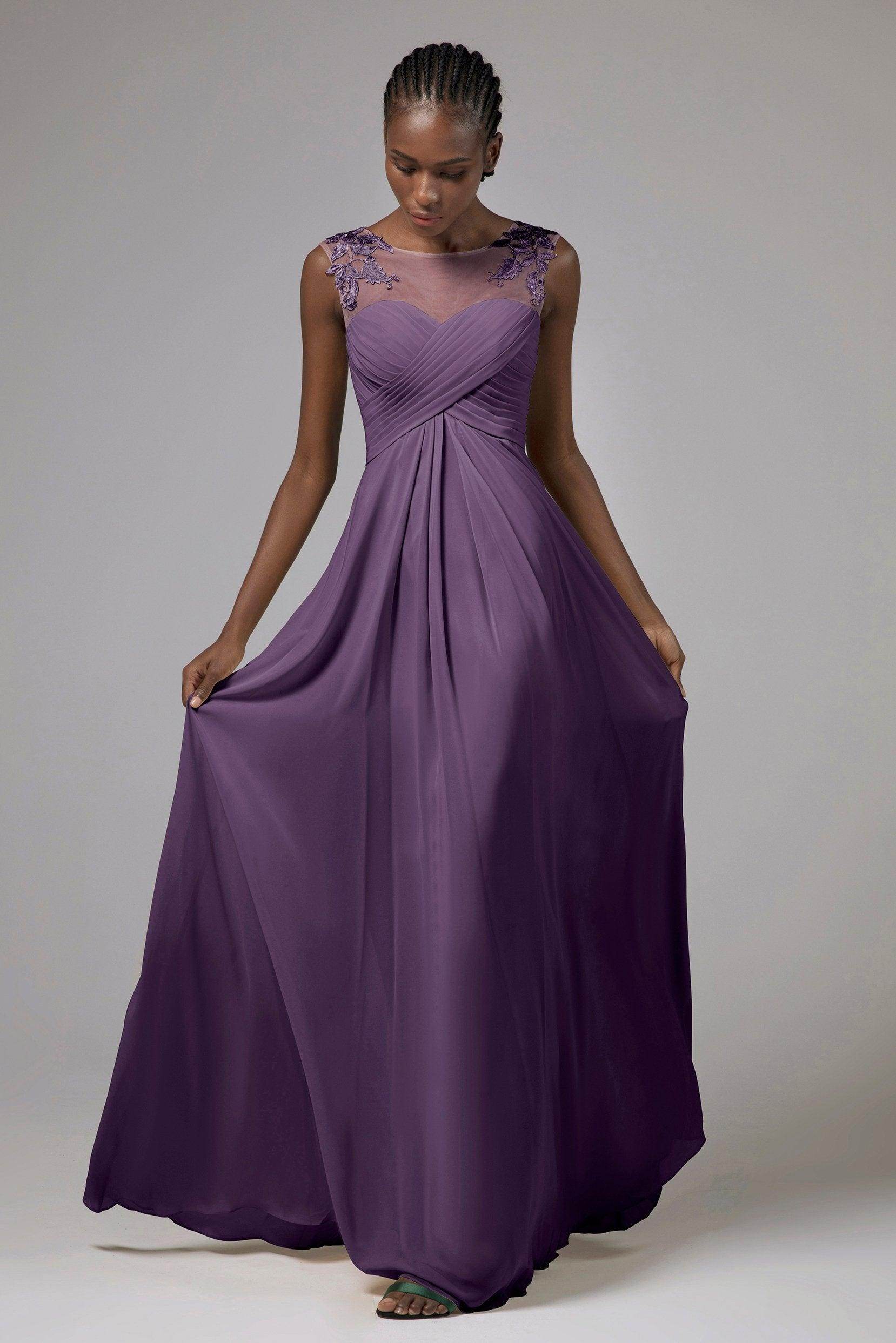 A-Line Floor Length Chiffon Bridesmaid Dress CB0397