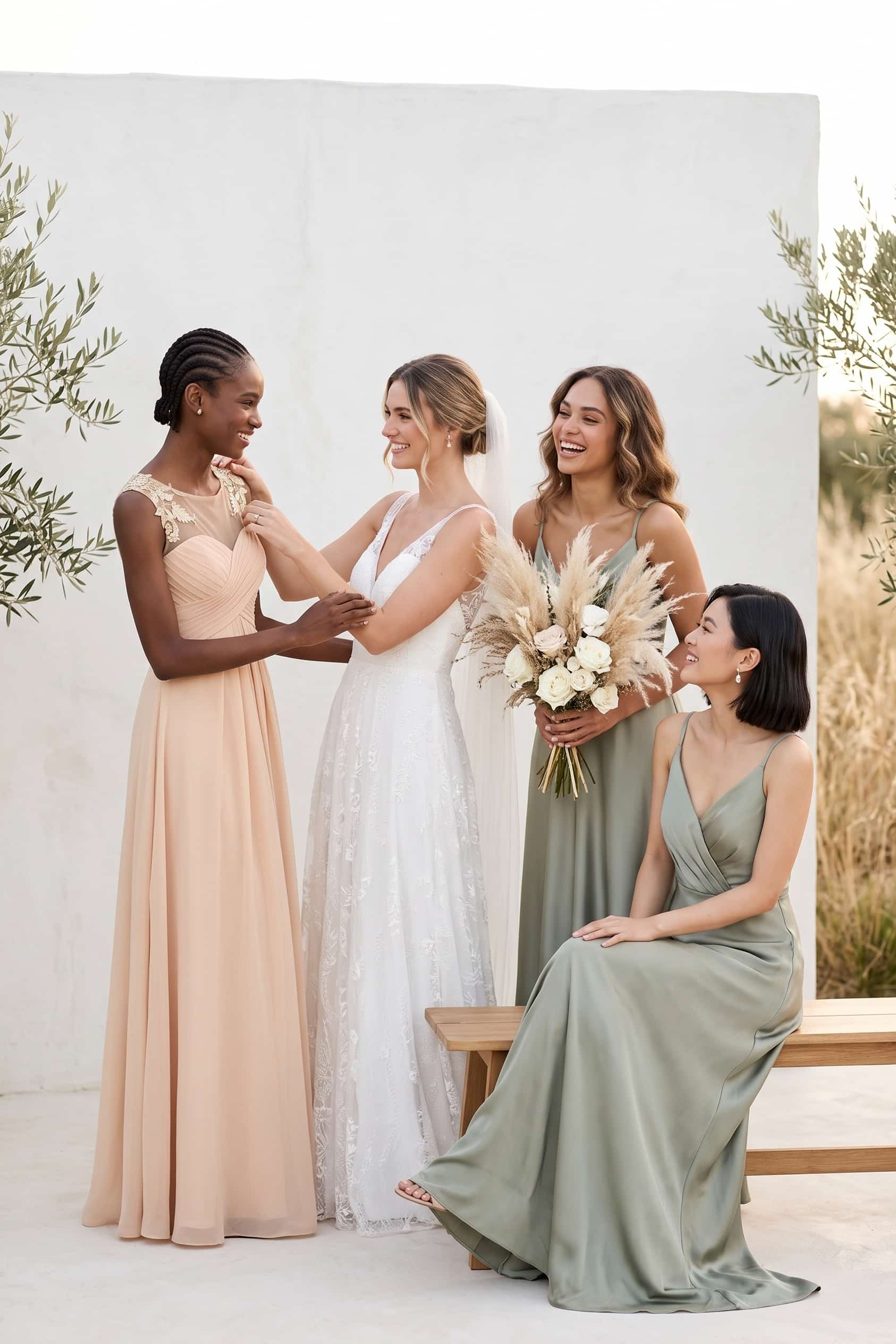 A-Line Floor Length Chiffon Bridesmaid Dress CB0397