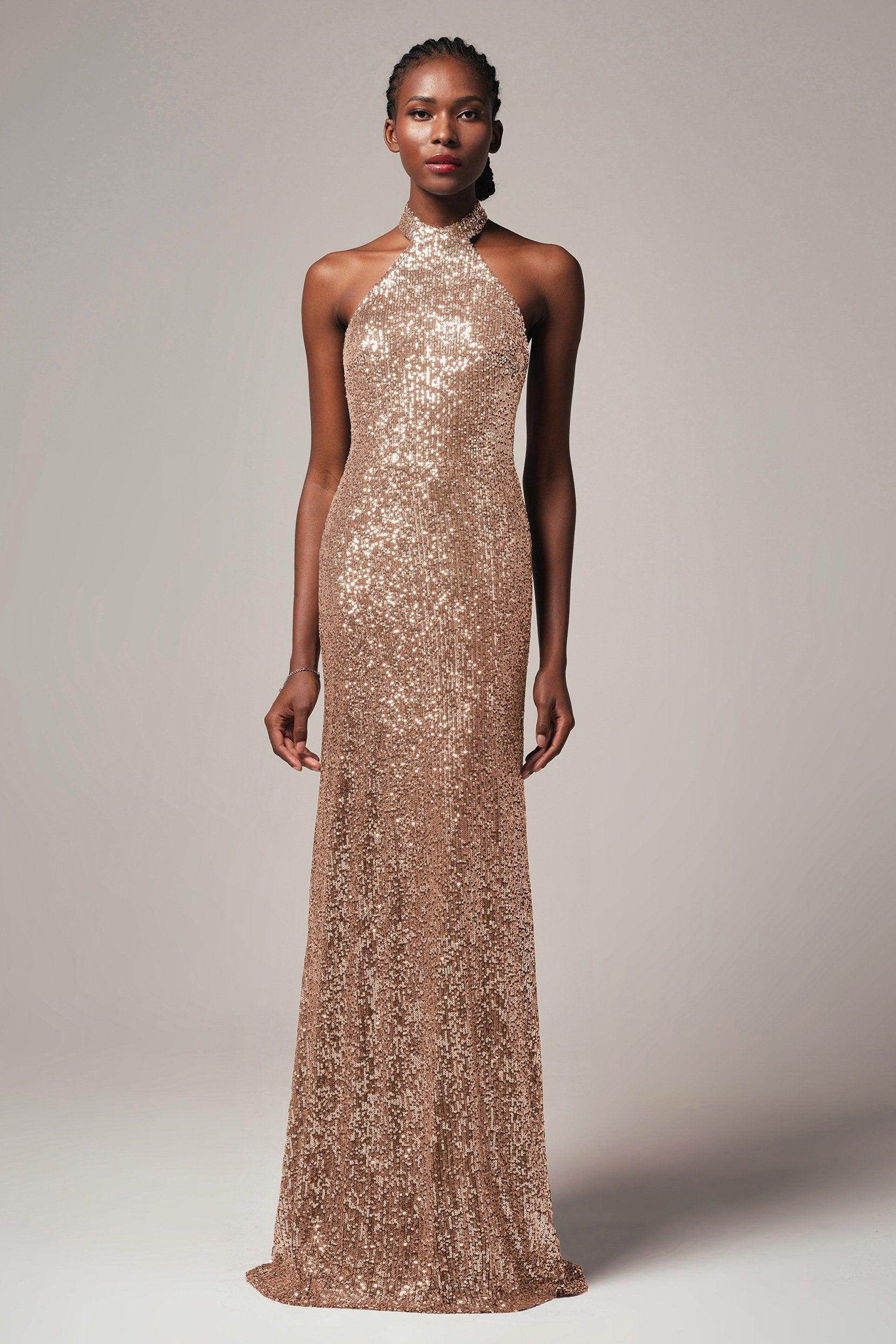 Sheath-Column Floor Length Sequined Dress CB0401