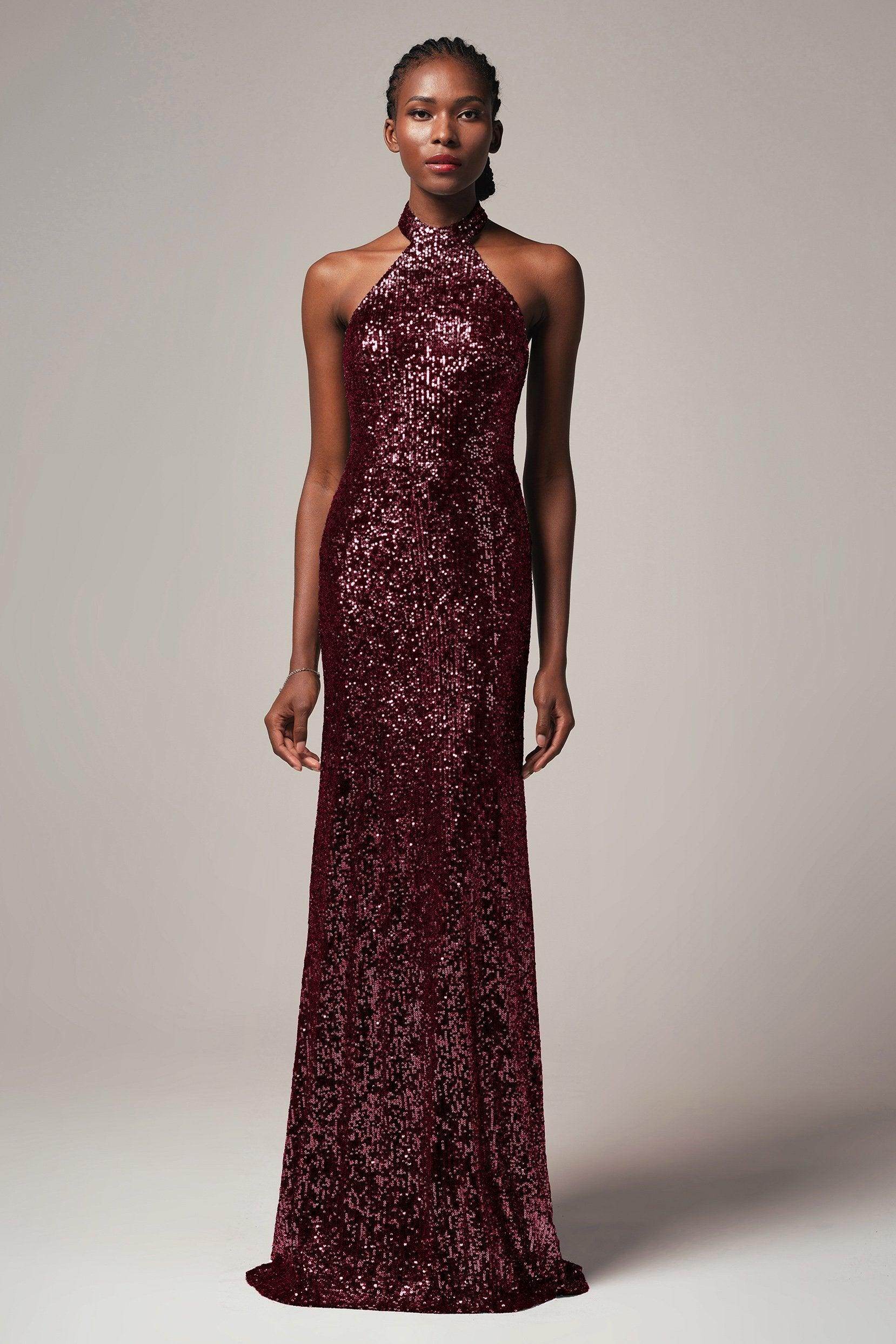 Sheath-Column Floor Length Sequined Dress CB0401