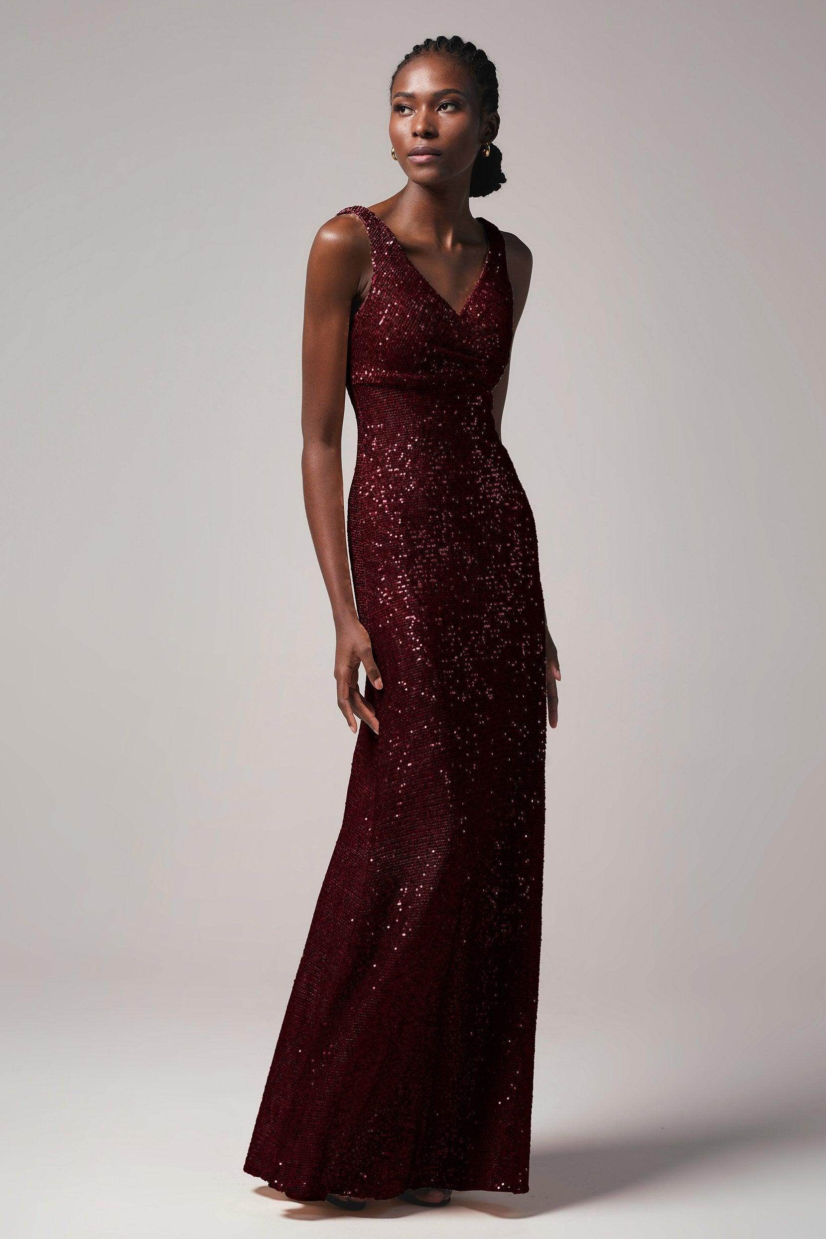 Sheath-Column Floor Length Sequined Dress CB0404