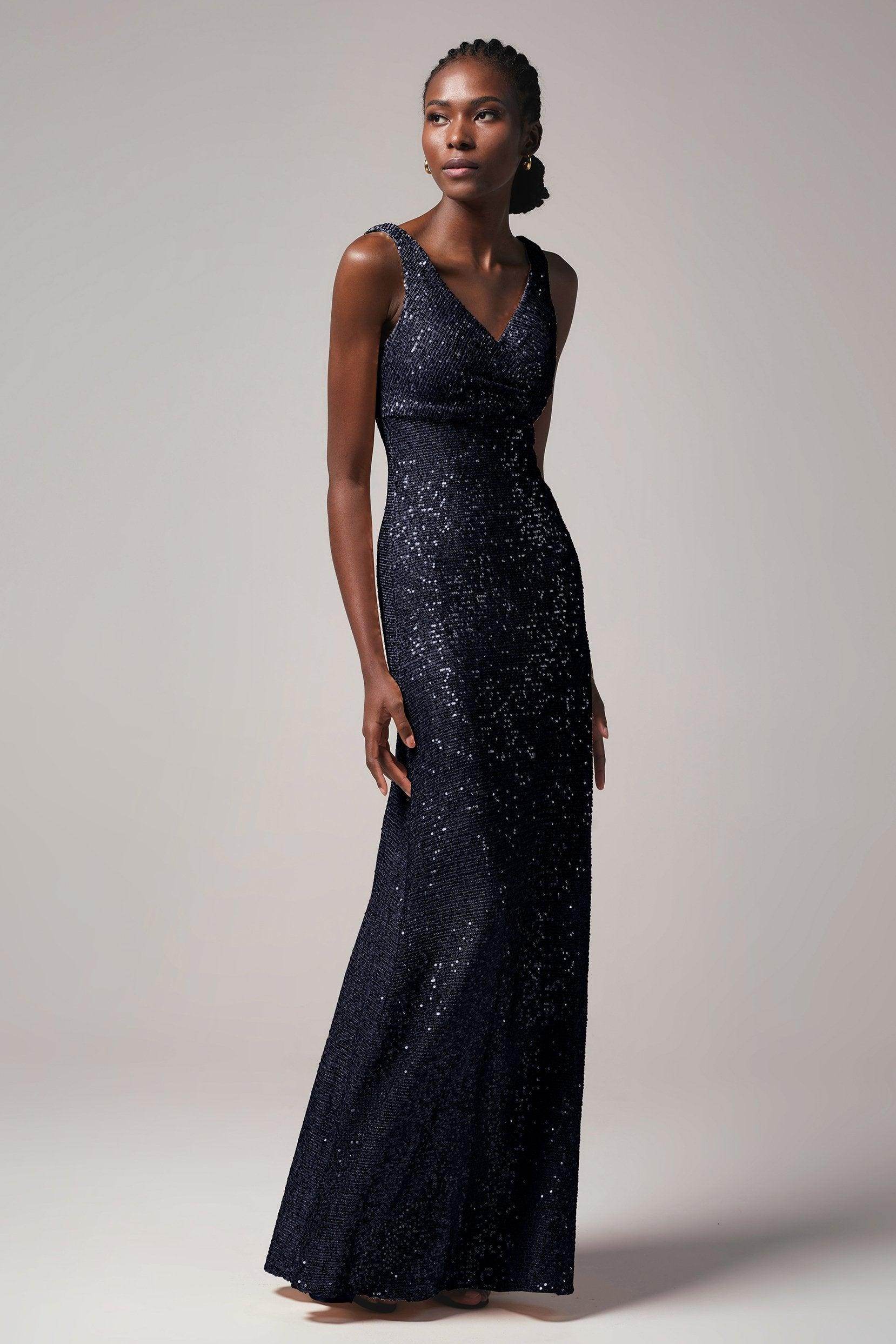 Sheath-Column Floor Length Sequined Dress CB0404