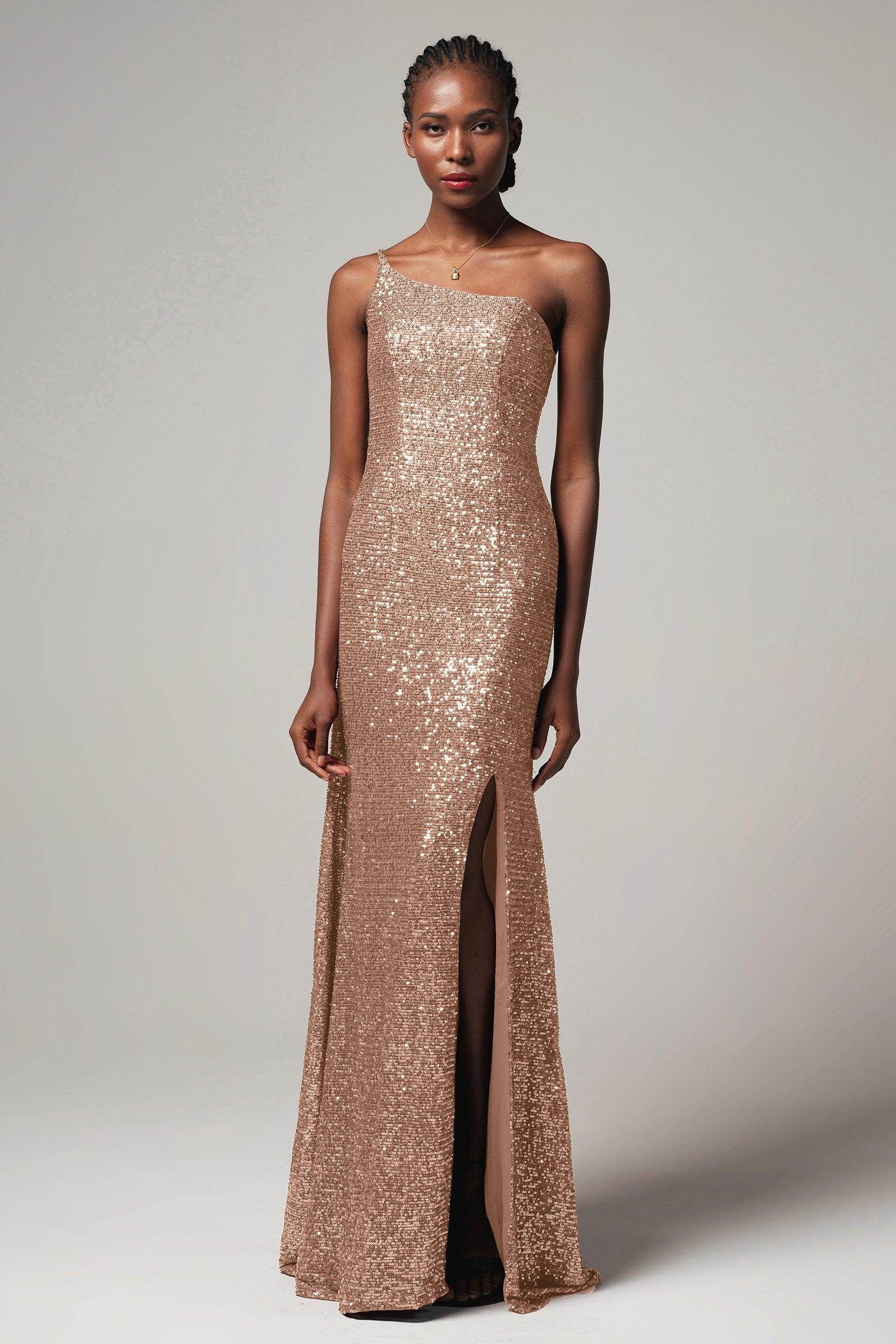 Trumpet-Mermaid Sweep-Brush Train Sequined Dress CB0406
